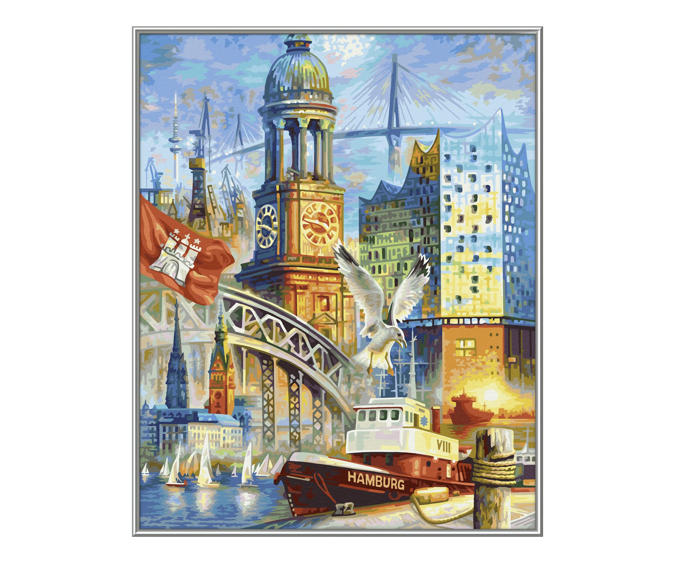 Peinture Par Numéros - Bateaux De Pêche Au Port – Figured'Art
