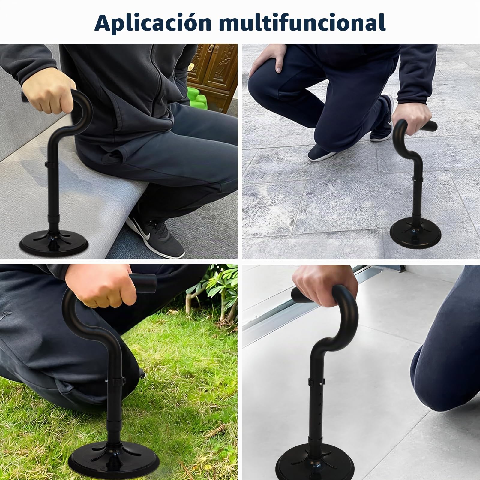 Herramienta de ayuda de movilidad ajustable, ayuda de pie, ayuda de pie para ancianos, personas mayores y discapacitadas, equipo de soporte estable para levantarse en interiores, trabajo en el jardín