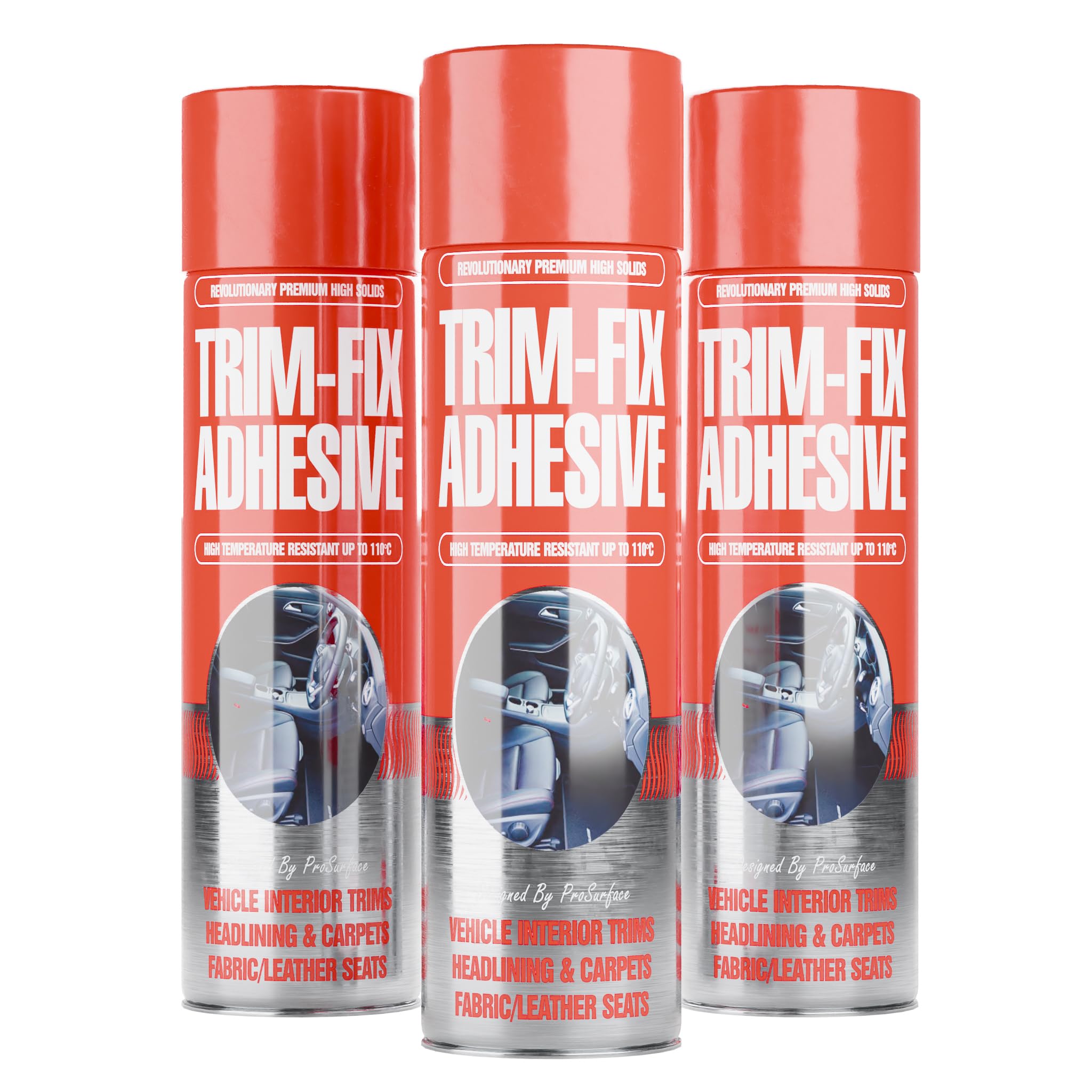 Trim-Fix High Temperature Adhesive Glue Spray for Lining Carpet & Upholstery (3), Perfect for Various Applications Requiring Strong Adhesion and Reliable Performance!