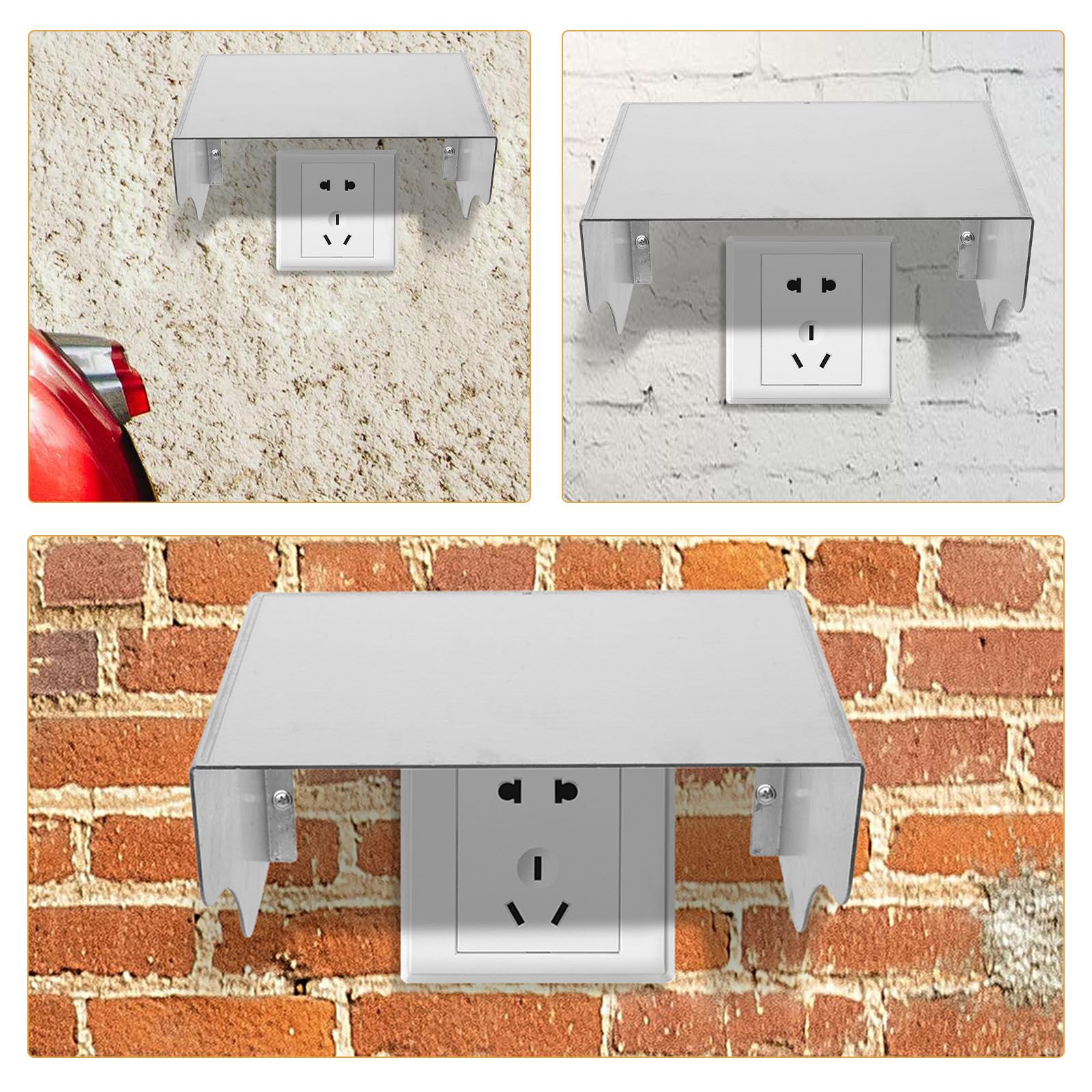ibasenice Cubierta para Enchufes Exteriores 2 Piezas de Acero Inoxidable Resistente Corrosión y Salpicaduras, Protección para Paneles de Control y Timbres en Exteriores Comunitarios