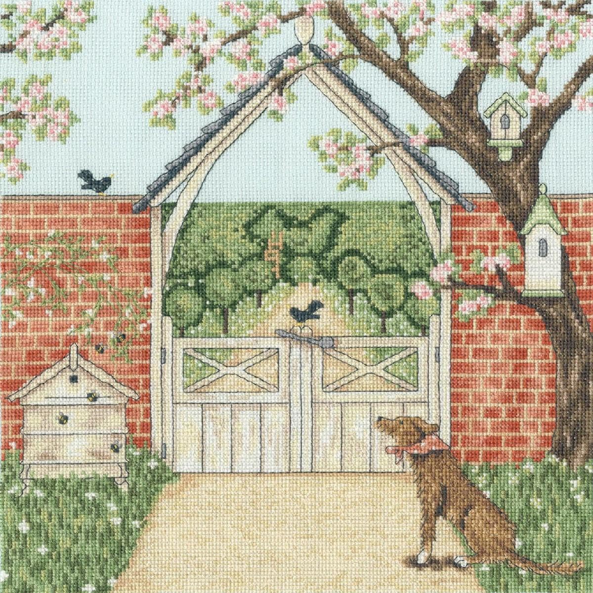 Bothy Threads Blue,Clear Counted Cross Stitch Kit - A Country Estate: Lych Gate