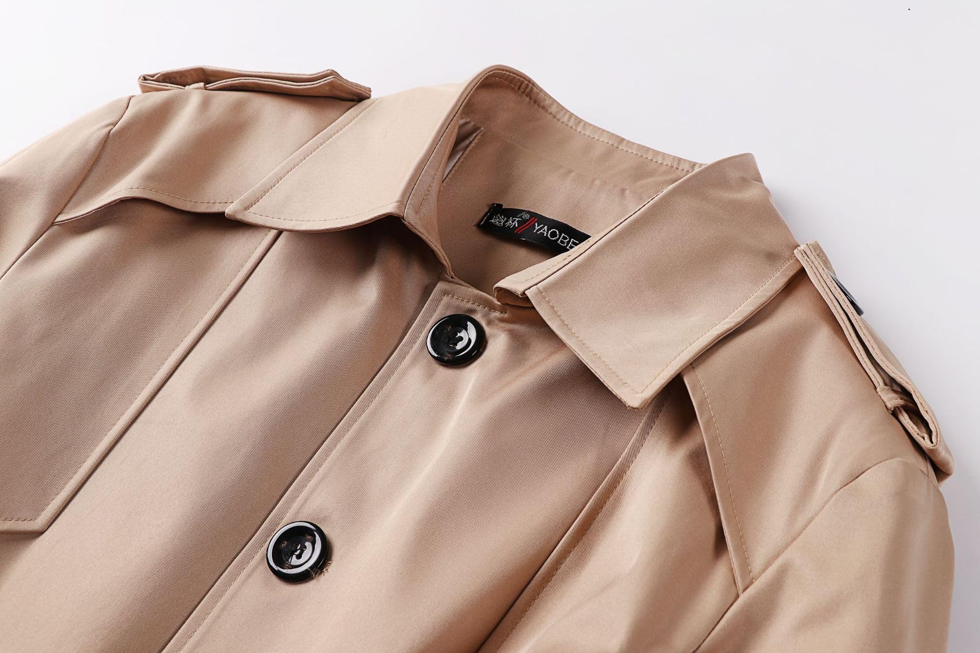 Generico Trench Uomo, Cappotto Monopetto Avvolgente Con Cintura Bavero Giacca Antivento Classico Ufficio Casual Business Mod Cappotto Vestibilità Ampia Soprabito Giacca Cappotto Oversize