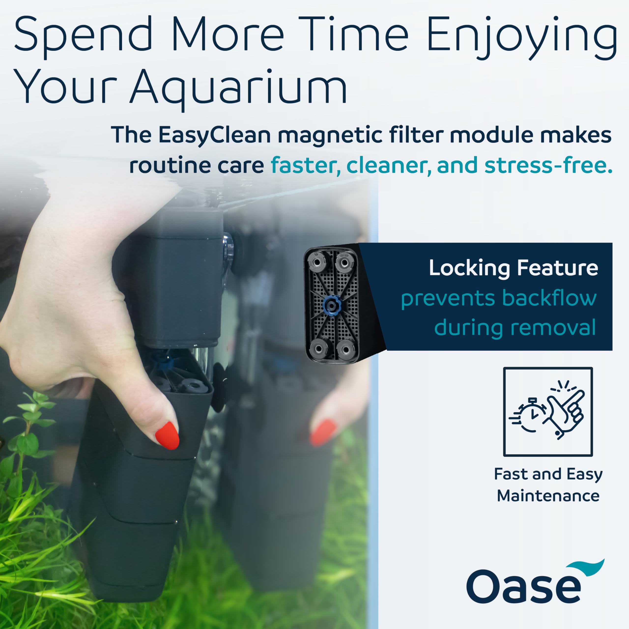 OASE EcoFlow 150 Filtre Interne d'aquarium, pour réservoirs d'eau Douce et d'eau salée jusqu'à 40 gallons, Silencieux, débit d'eau Personnalisable, Filtration en Plusieurs étapes