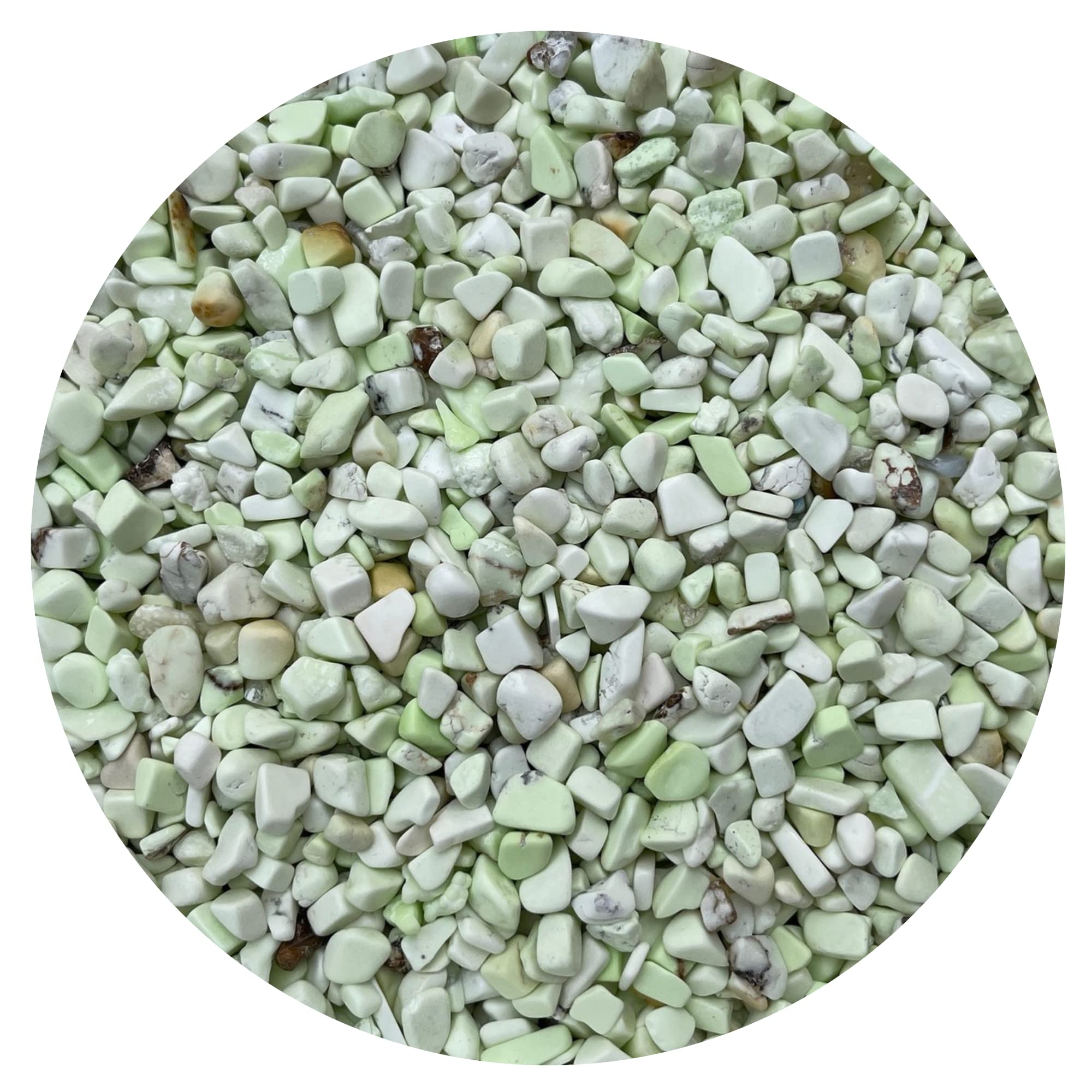 GAF TREASURES 2 oz Lot Natural Semi Tumbled Lemon Chrysoprase Gemstone Chips, Lemon Chrysoprase Crushed Mini Crystals, Undrilled Crystal Chips (Lemon Chrysoprase)