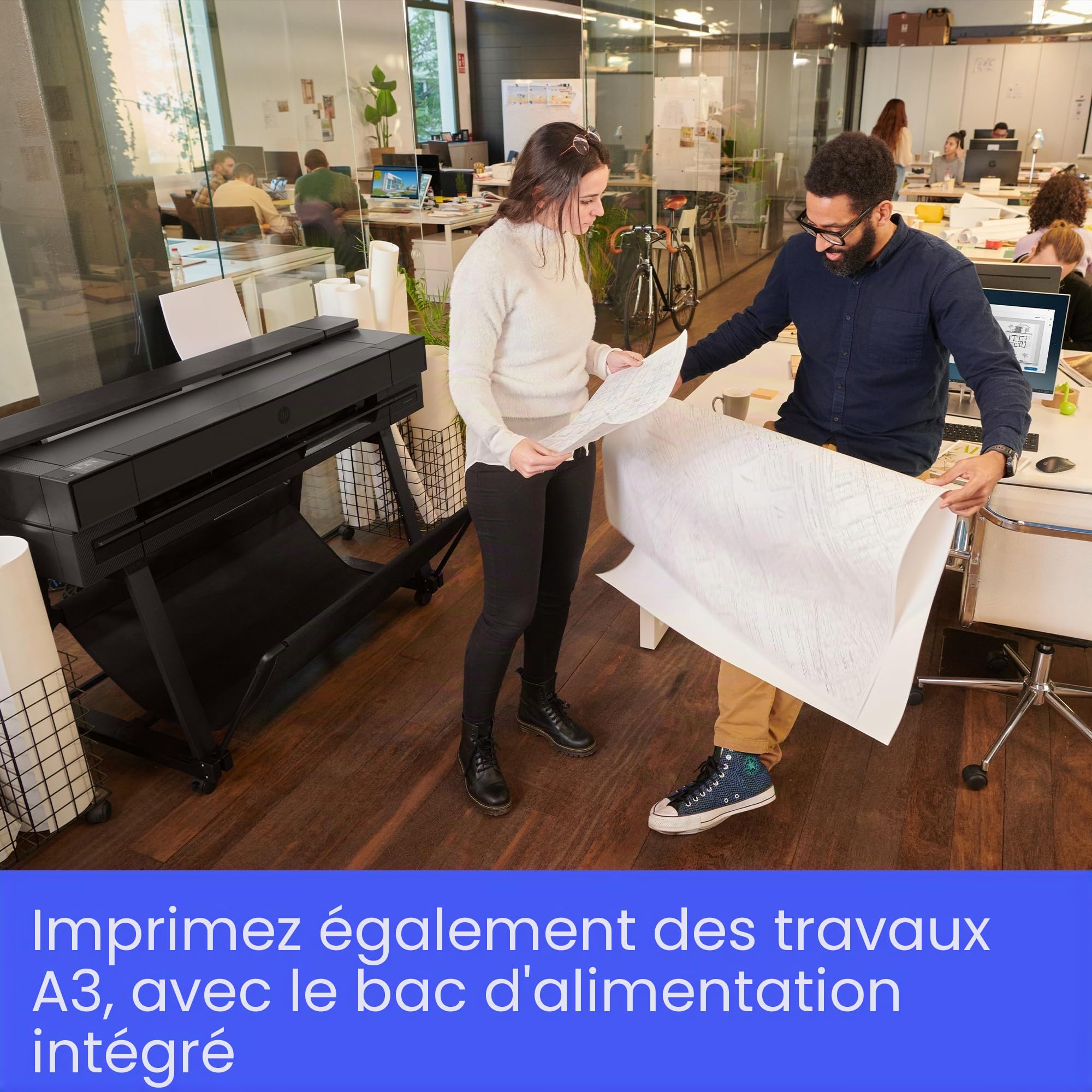 HP DesignJet T850 de 91 cm (2Y9H0A), Imprimante Grand Format, Traceur, Standard A4-A0, 90 Impressions A1/h, Wi-FI, Ethernet, USB, 2400 x 1200 dpi, Encres Flex Tech, Garantie 2 Ans, Click, Noir
