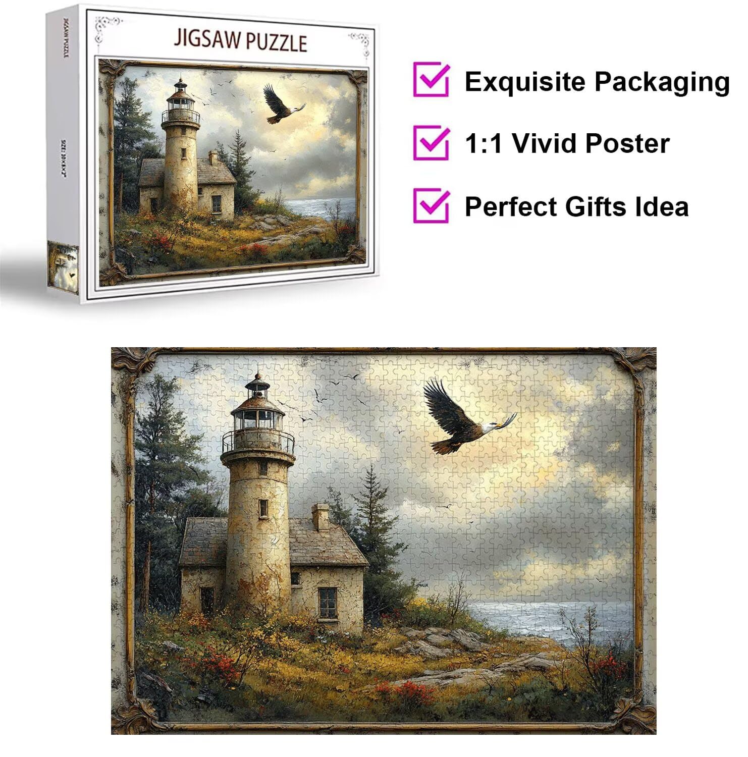 Puzzle 6000 Pezzi Faro Puzzle Classici per Gioco Familiare, n-97 | Impossibile Puzzles, Intrattenimento Creativo, Rilassamento Intelligence, Regalo per Amore e Amico, Home Decor, Il paesaggio