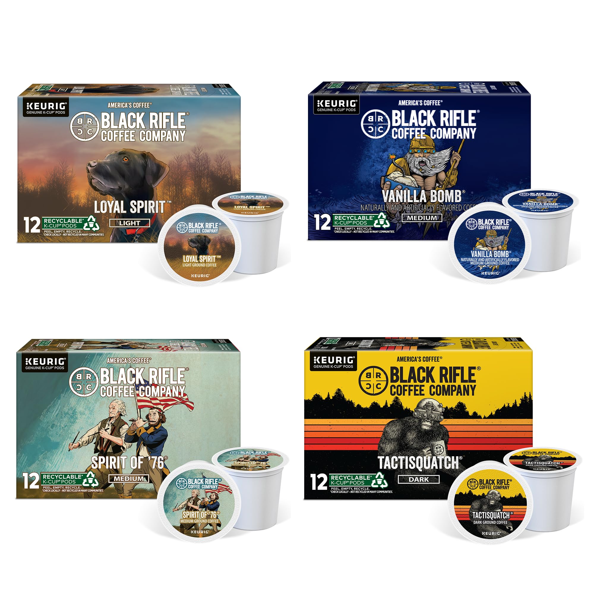 Amazon.com: Black Rifle Coffee Flavored Variety 48 Pods - Loyal