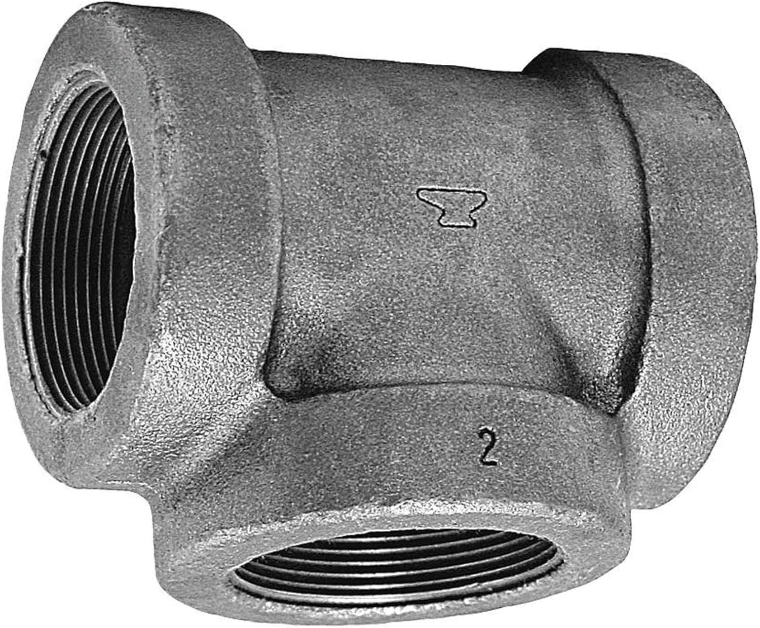 1-1/2 x 1-1/2 x 1/2 in. 125# Threaded Black Cast Iron Reducing Tee