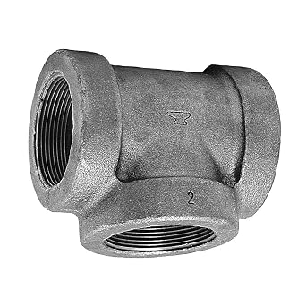 Anvil International 0300037603 Cast Iron Tee Fitting, 1" x 3/4" x 1", Black