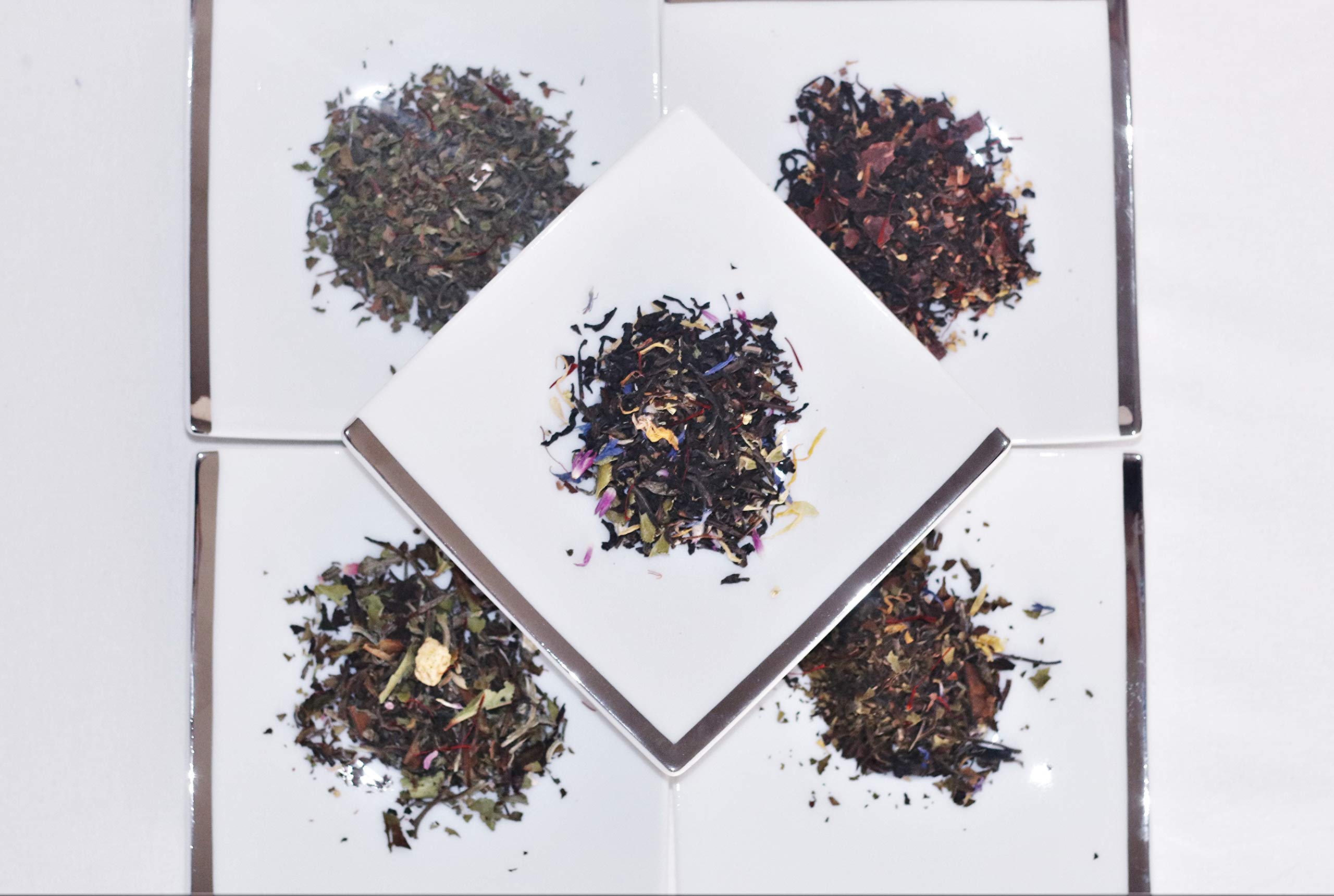 Assortiment de thés au safran, thé vert, thé noir et thé blanc BIO