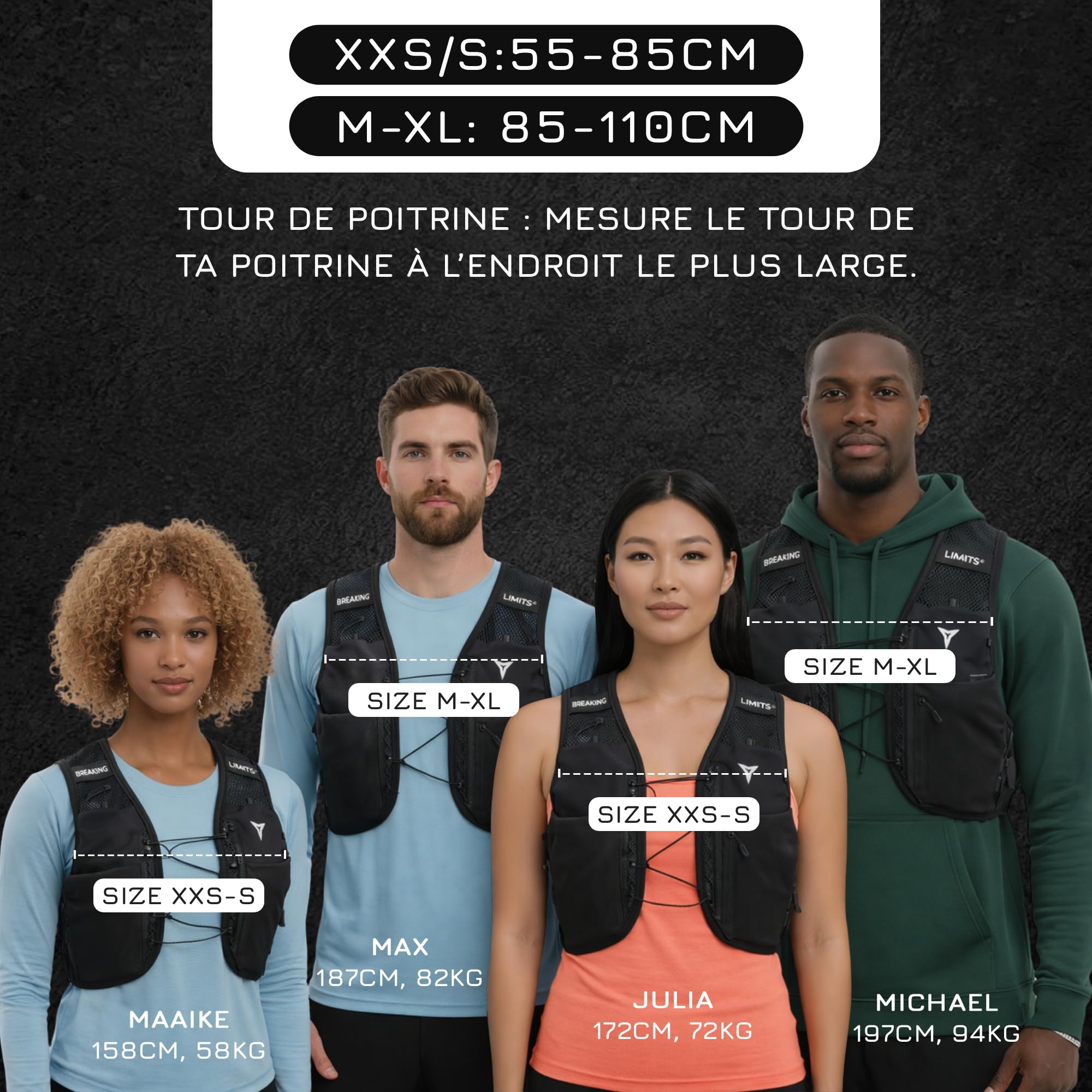 Gilet de course pour homme et femme ultra léger - Gilet de course avec gourde de 500 ml - Gilet d'hydratation pour la course à pied - Sac à dos de course