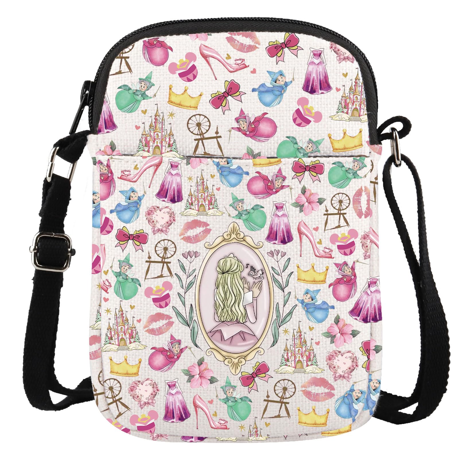 GJTIM Sleeping Princess Gift Princess Lover Gift Princess Sleeping Cartoon Movie Present Princess Crossbody Bag