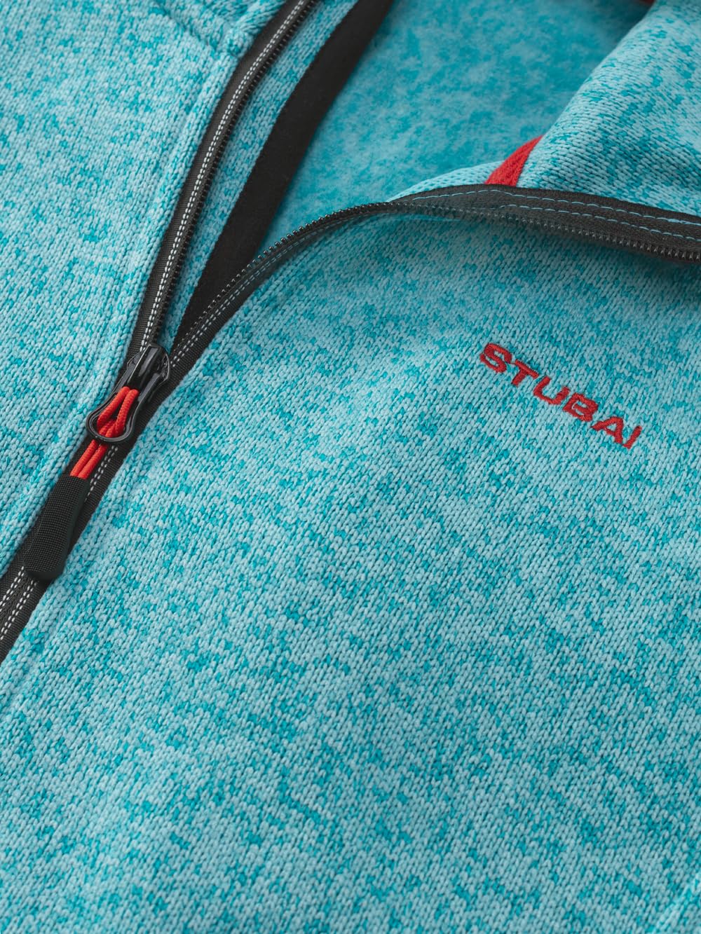 STUBAI Damen Strickfleecejacke, mit flauschigem Fleece auf der Innenseite, Übergangsjacke mit Reißverschluss, modische Damenbekleidung, Türkis, Gr. 36-48