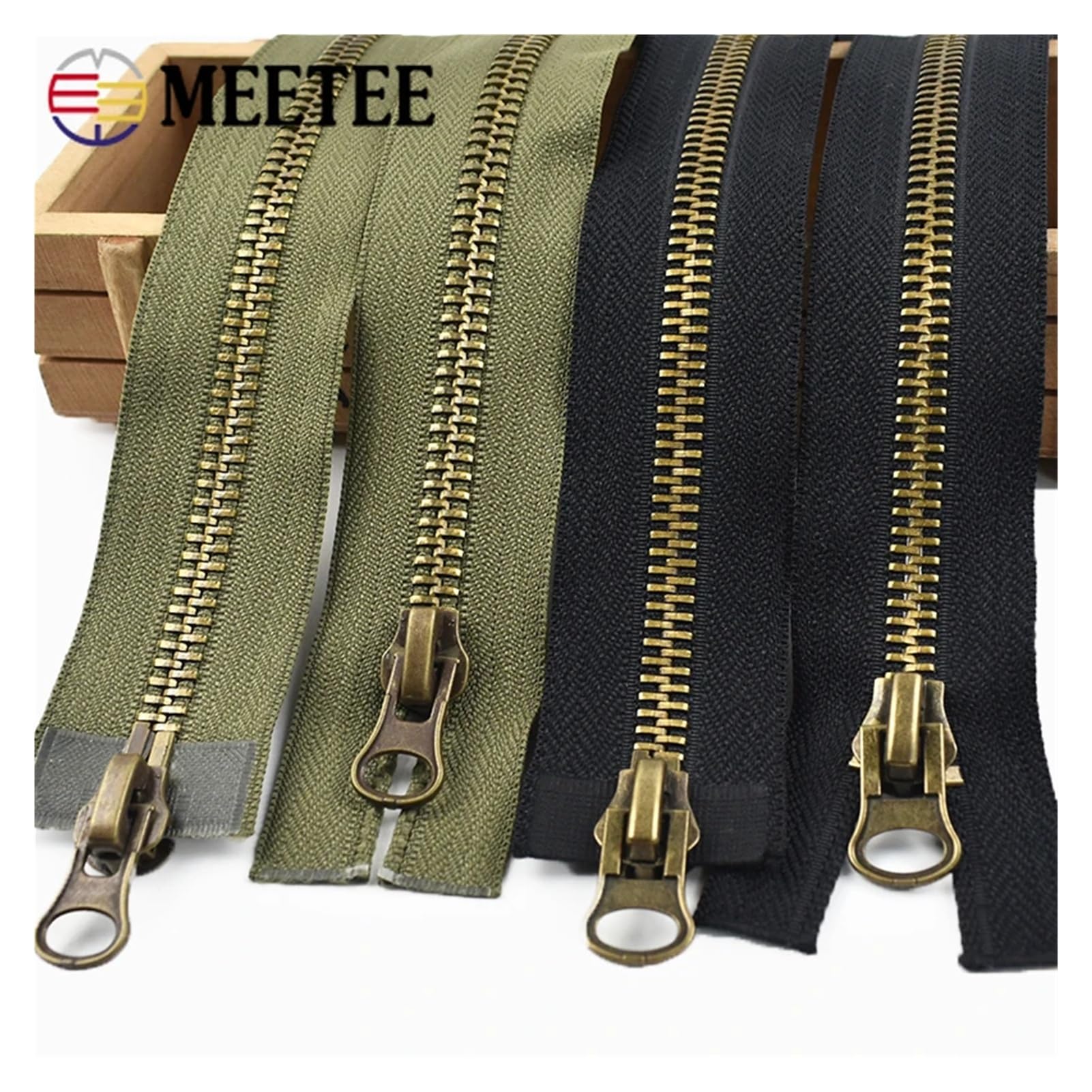 10 Stück 12–120 cm 8# Metall-Reißverschlüsse Doppelschieber Zwei-Wege-Reißverschluss for Mantel, Jacke, Tasche, Reißverschluss-Reparatur-Sets, DIY-Nähzubehör(Black,Open-End-90cm-1Pc)