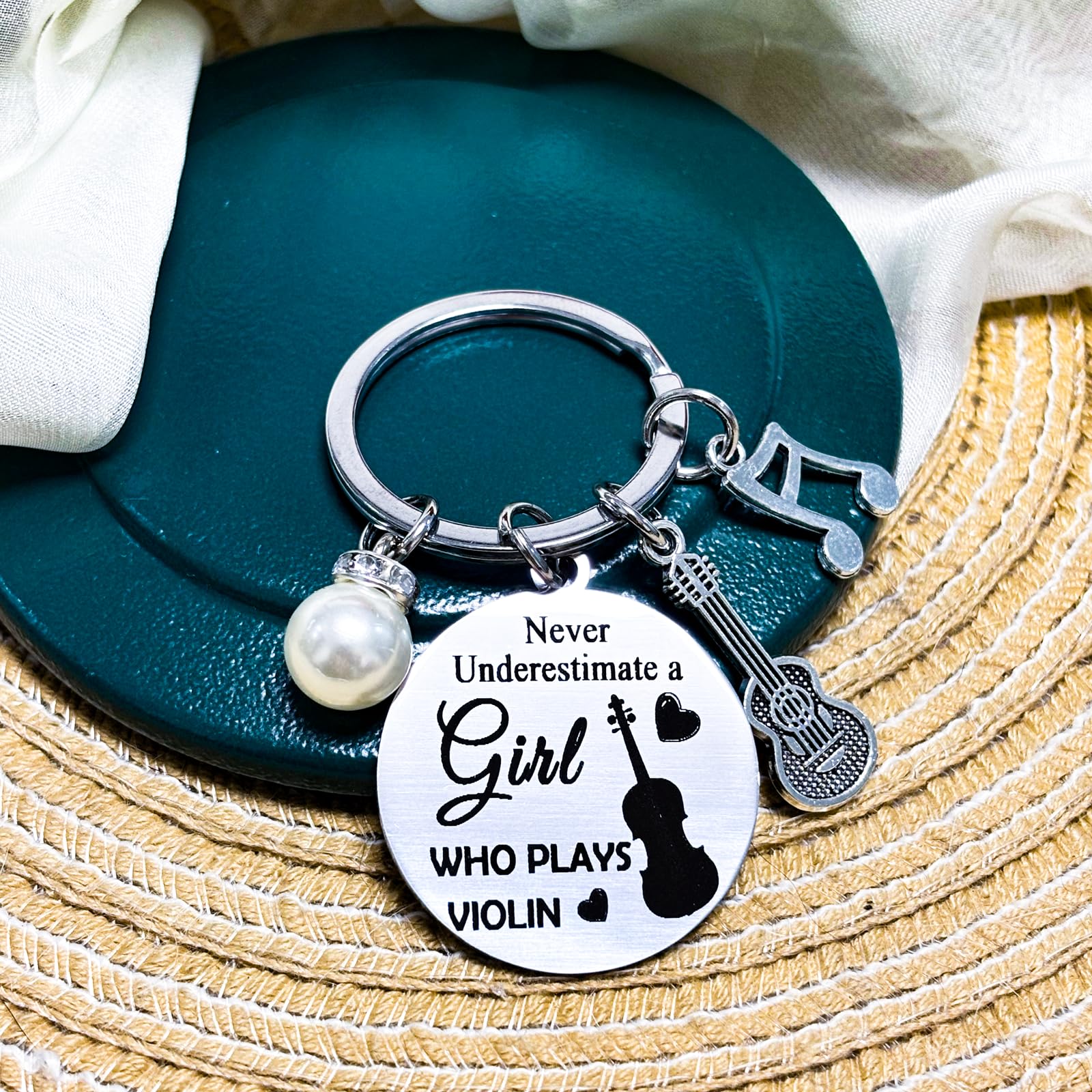 Violin Lover Gifts Violinists Keychain for Christmas Graduation Birthday Thank You Gifts for Violin Teacher Inspirational Keyring for Music Player Women Girl Students Musical Instrument Jewelry