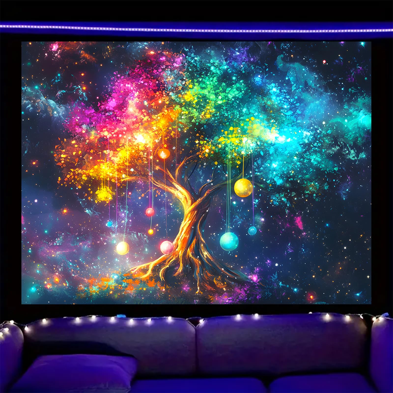 Nuxovilar Cosmic Tree Wall Tapestry Polyester 78.74x59.05 In