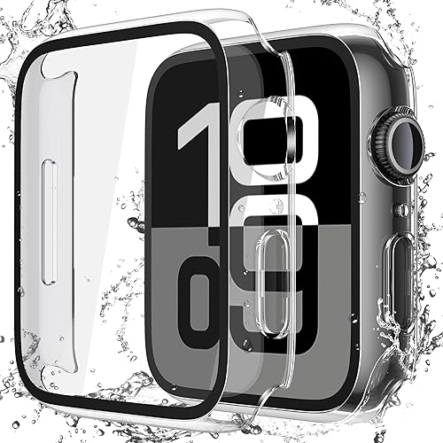 Miniatura 233 de Misxi [Paquete de 2] - Funda impermeable con botón para Apple Watch Series 6, SE, Series 5, Series 4 de 40 mm, funda protectora anticaídas de 1