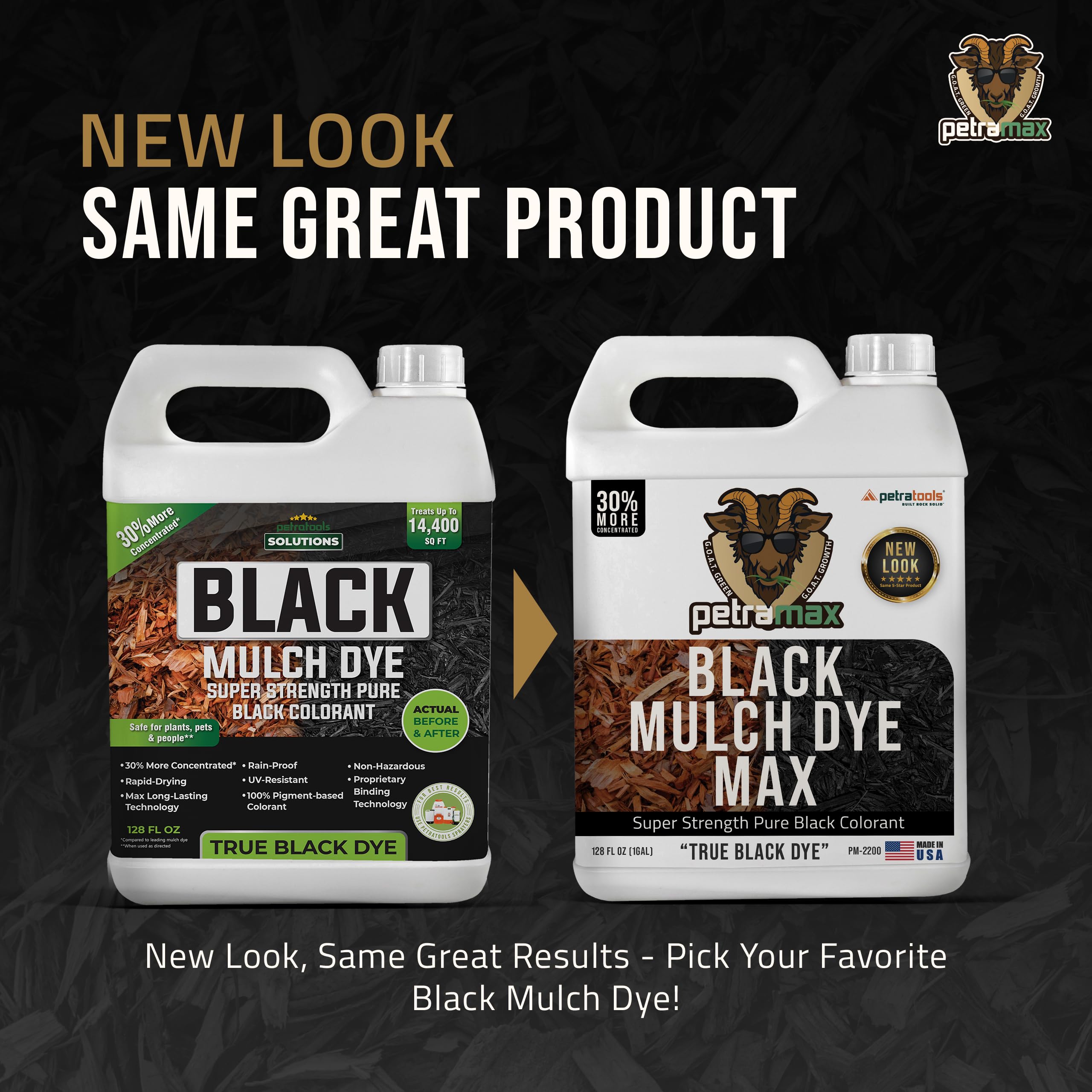 PetraTools Black Mulch Dye, 14,400 Sq Ft Coverage