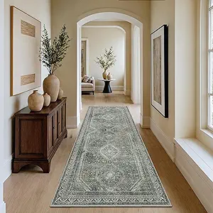 GENIMO 2x10 Non Slip Hallway Runner Rug, Machine Washable, Thin & Low Pile Lightweight for Kitchen, Laundry, Entryway, Bedroom & Living Room