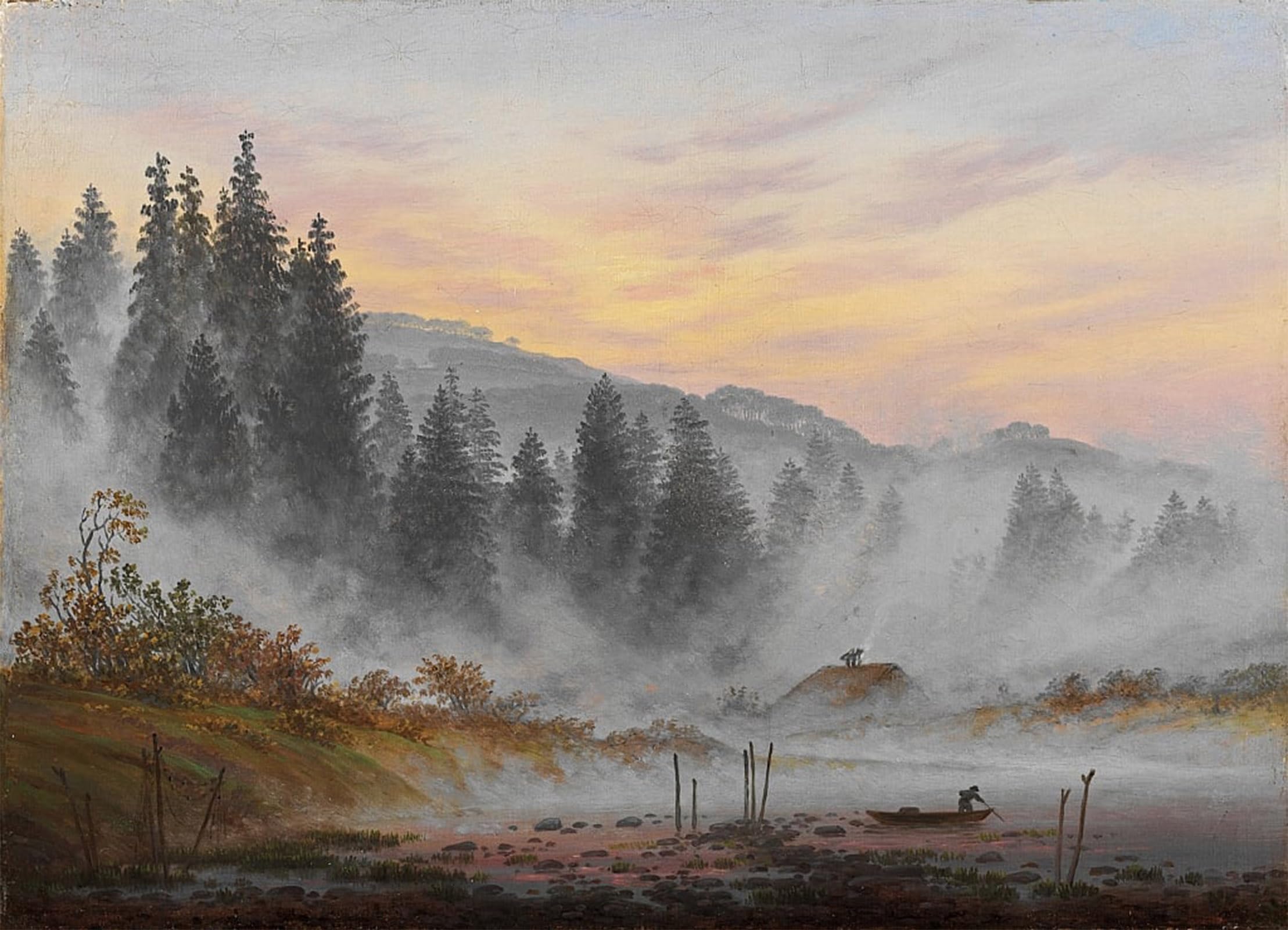 SERENDIPITP Vintage Picture Print on Canvas Wall Art Poster The times of day: The morning by Caspar David Friedrich Artwork Print Poster for Wall Decor 60x90cm