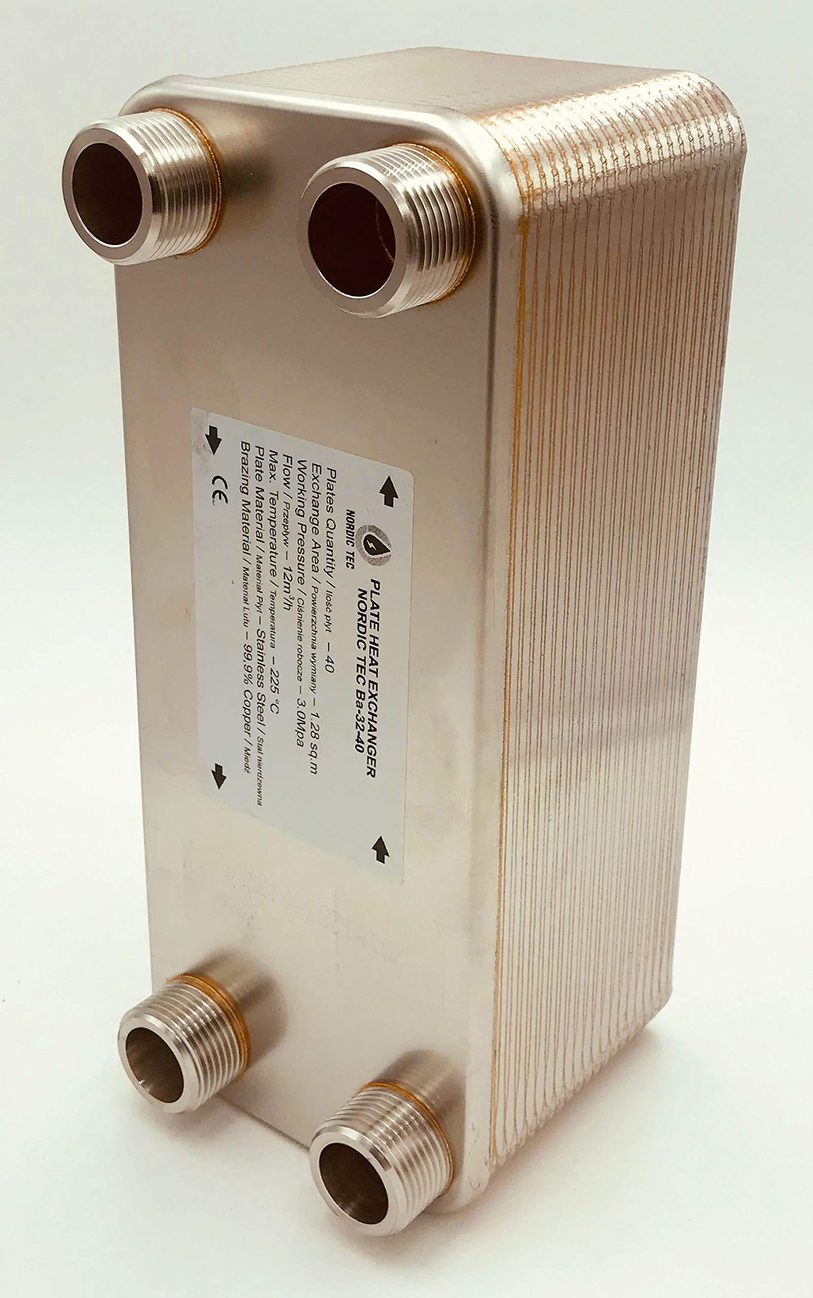 Nordic Tec Ba-32-40 - Scambiatore di calore in acciaio INOX, 40 piastre da 230 kW