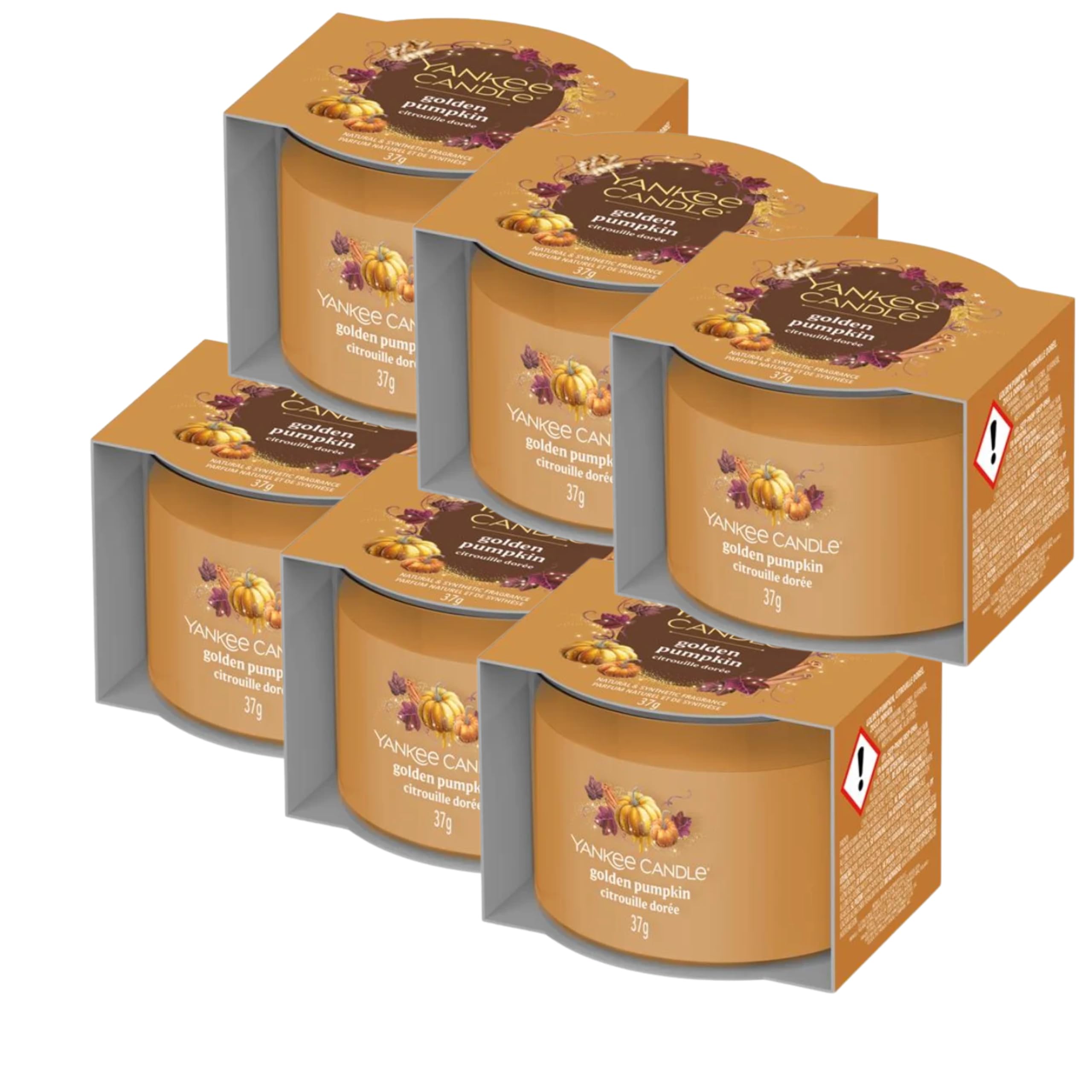 Yankee Candle Pumpkin Spice Scented Candles Gift Set (6x37g Jars)