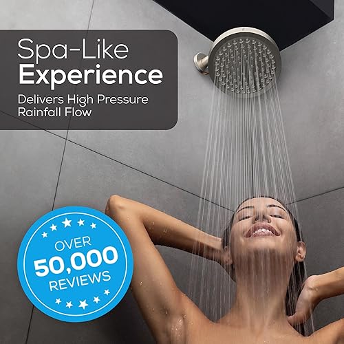 Miniatura 179 de SparkPod Cabezal de ducha, lluvia de alta presión, diseño de lujo de alta calidad, instalación en 1 minuto, reemplazo ajustable fácil de limpiar 1.