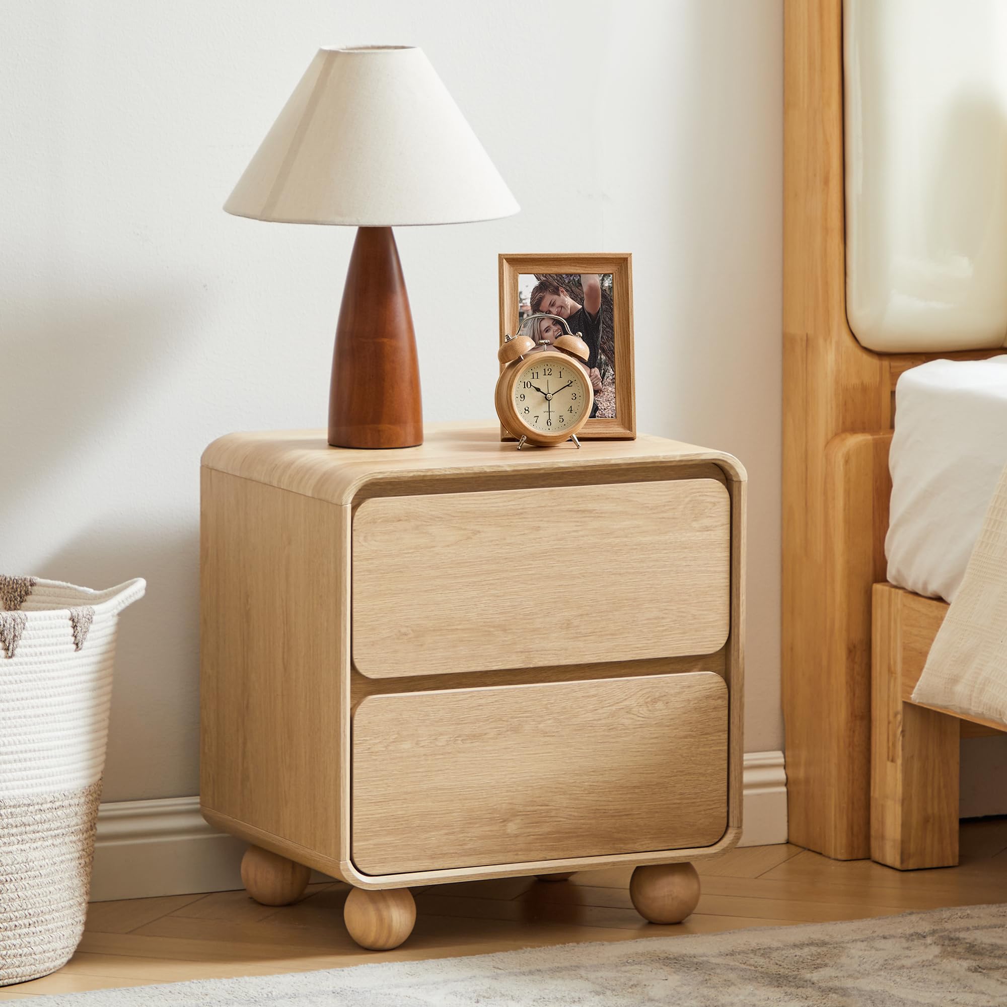 AVZEAR Small Night Stand with 2 Drawers