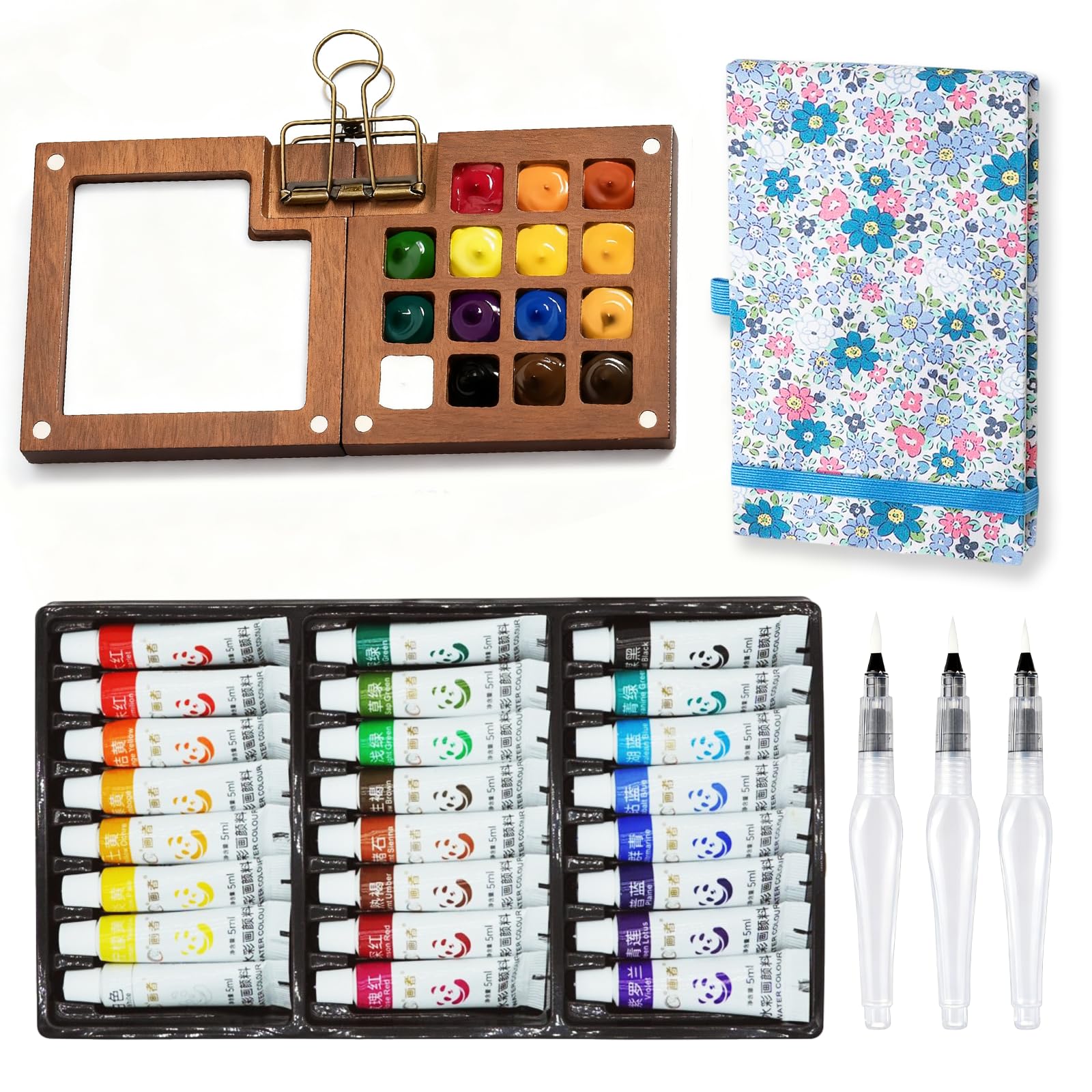 Amazon.com: MUZMDNI Mini Watercolor Set, Travel Palette for