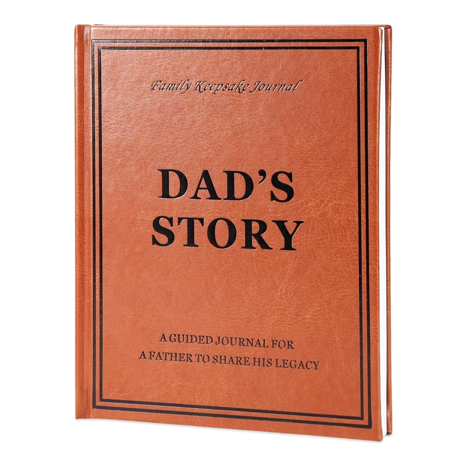 YOELOVE Dad's Story (Hardcover): A Leather Guided Journal for Dad to Share His Life and Memories, Christmas Gifts for Dad Birthday Father's Day from