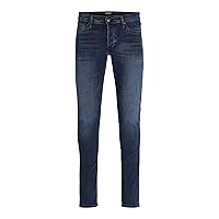 JACK & JONES Jjiglenn Uomo Jeans Blu Scuro W36L32 70% Cotone, 28% Poliestere