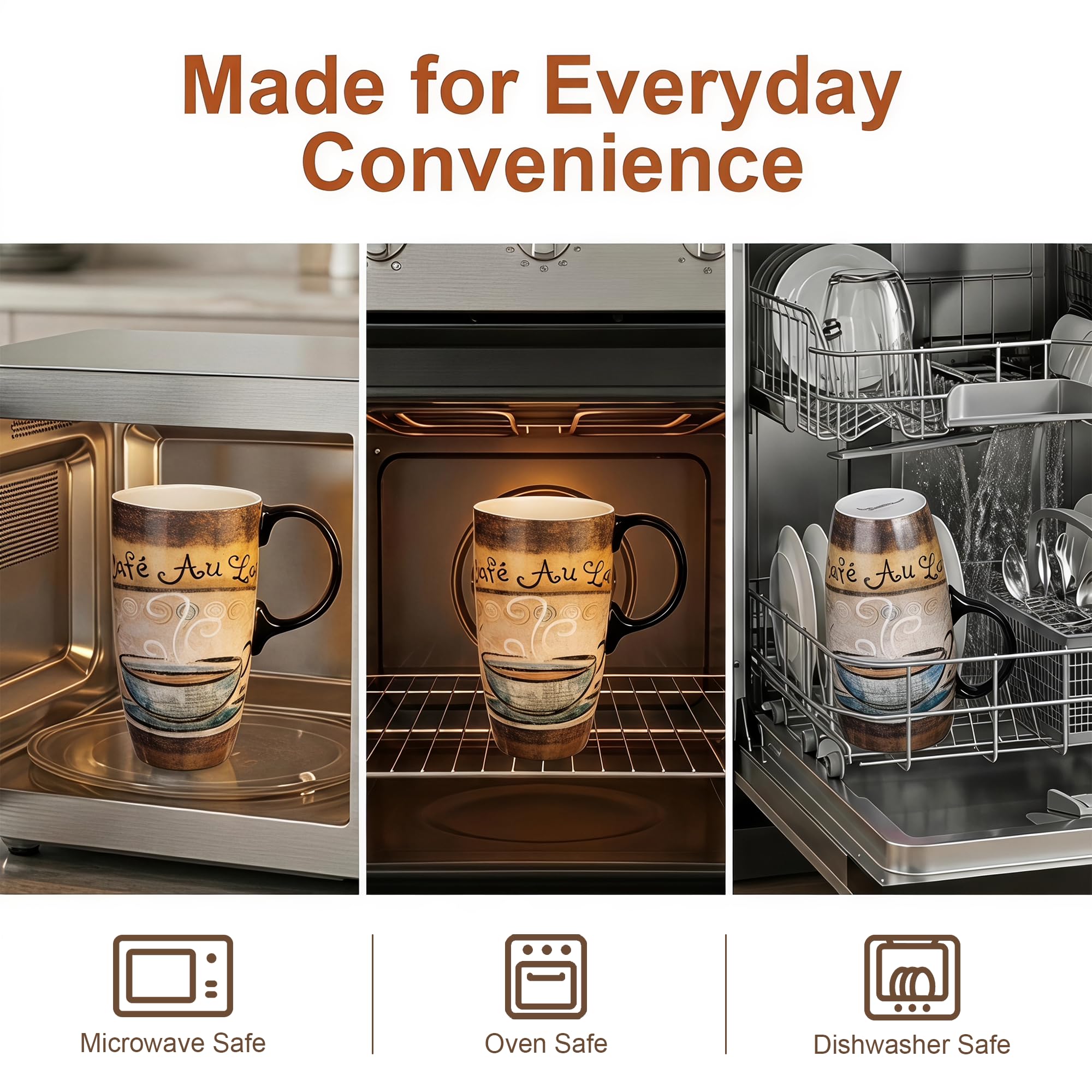 Topadorn Ceramiczny kubek do latte 480 ml filiżanka do kawy z zamkniętą pokrywką i pudełkiem prezentowym, zestaw 2 szt