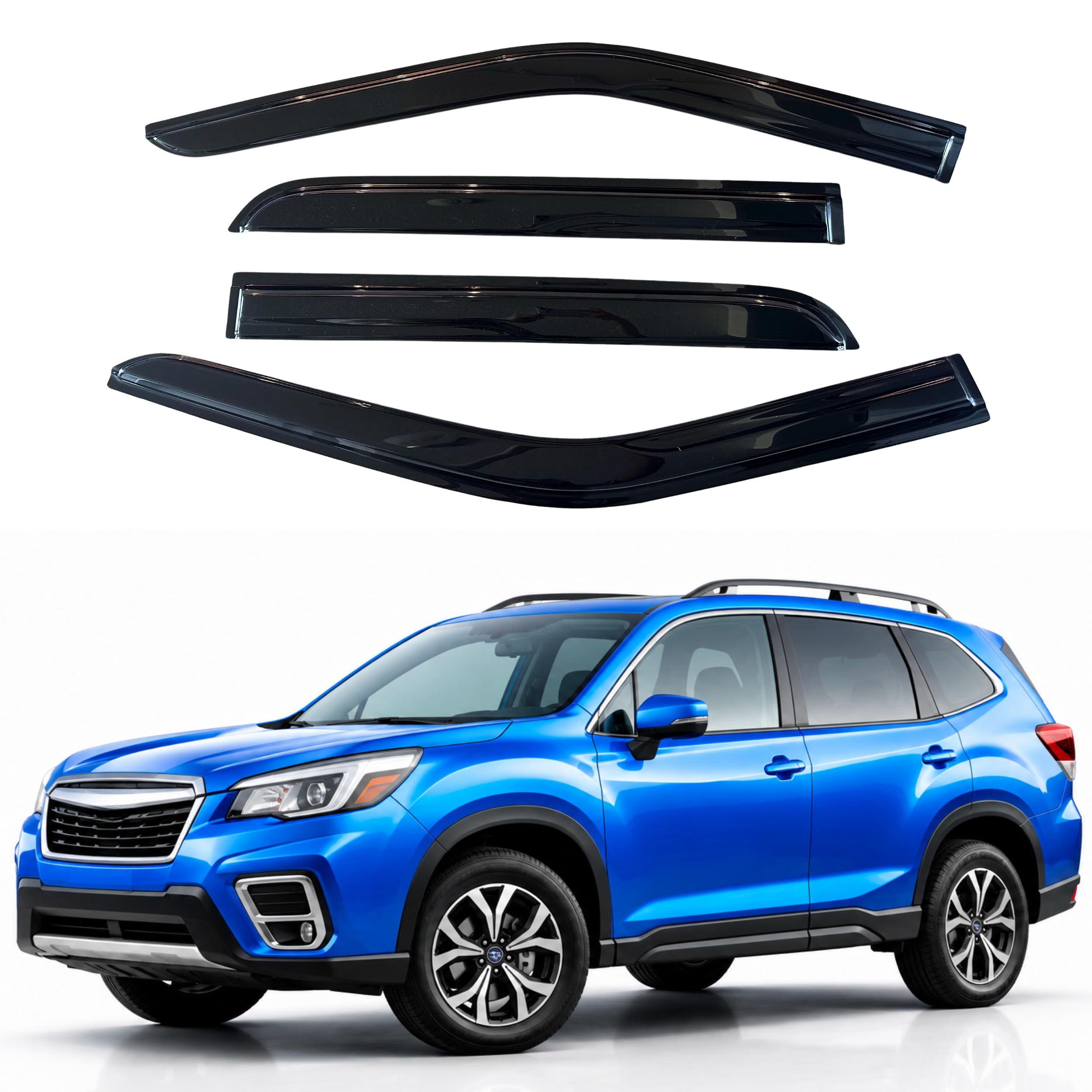 IG Window Visors Fit for 2019-2024 Subaru Forester, Out-Channel Rain Guards Vent Wind Deflectors 4PC, Car Accessories for 19-24 Forester