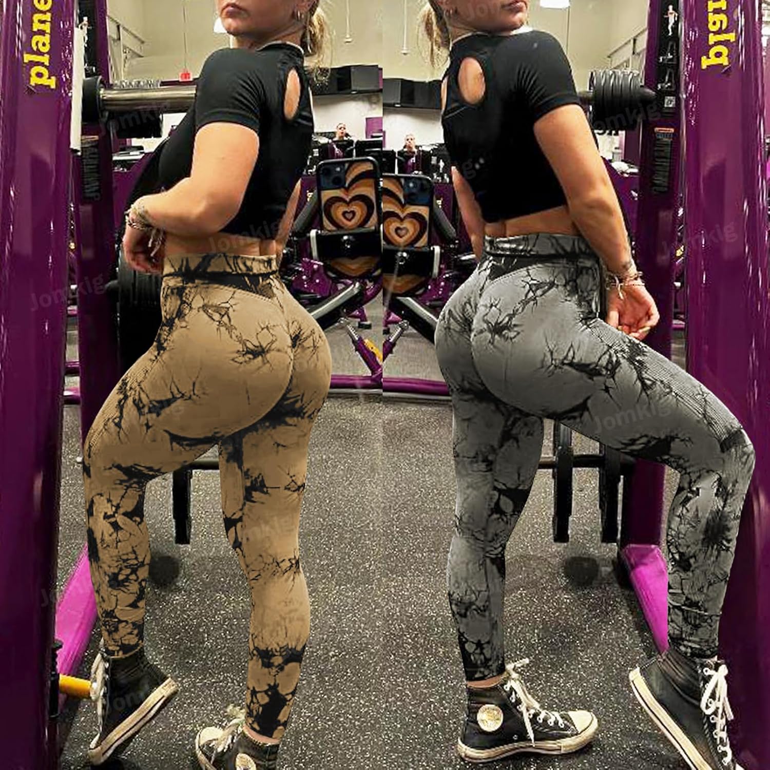 Tie Dye Seamless Leggings for Women High Waist Workout Yoga Pants Scrunch Butt Lifting Compression Tights - Image 3