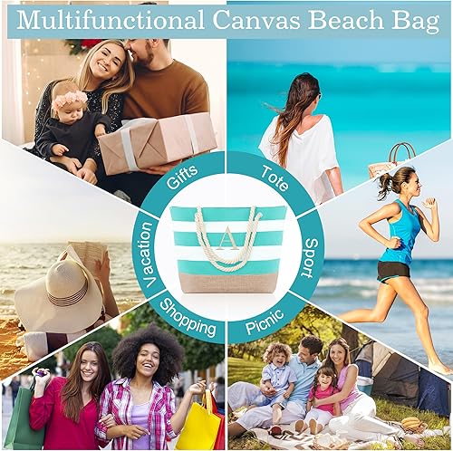 Miniatura 6 de YOOLIFE Bolsa de lona impermeable con inicial, con cremallera, regalos personalizados para mujeres, cumpleaños, viajes, playa, esencial