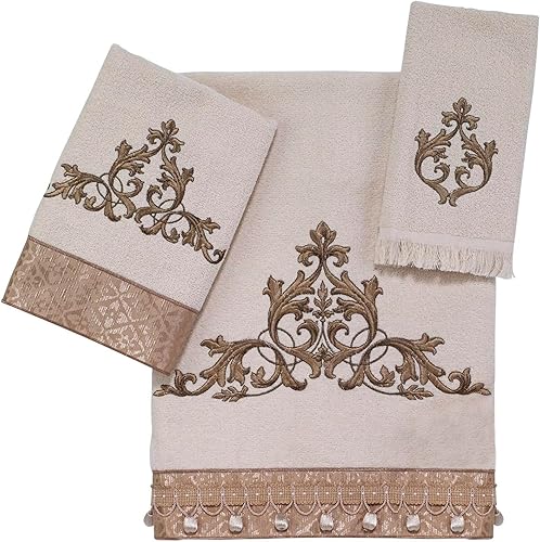 Miniatura 10 de Avanti Linens - Toalla de mano, toalla de algodón suave y absorbente, accesorios de baño bordados (colección Mónaco, marfil)