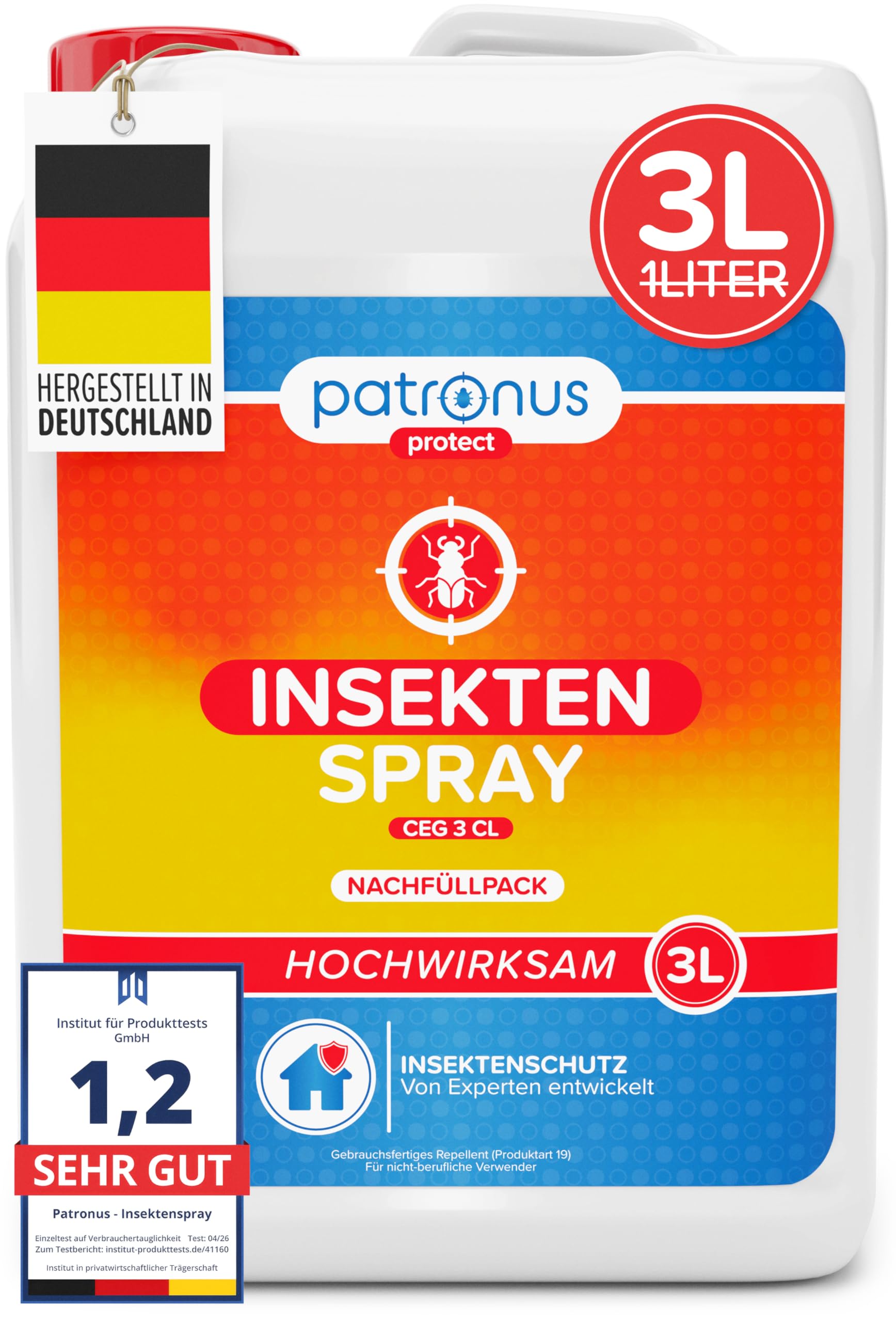 Patronus Insekten-Spray mit Sofortwirkung - effektives Abwehr-Mittel gegen fliegende & kriechende Insekten, Ungeziefer Spray, hochwirksame Alternative zu Insektenspray Fliegen & Kakerlaken Gift