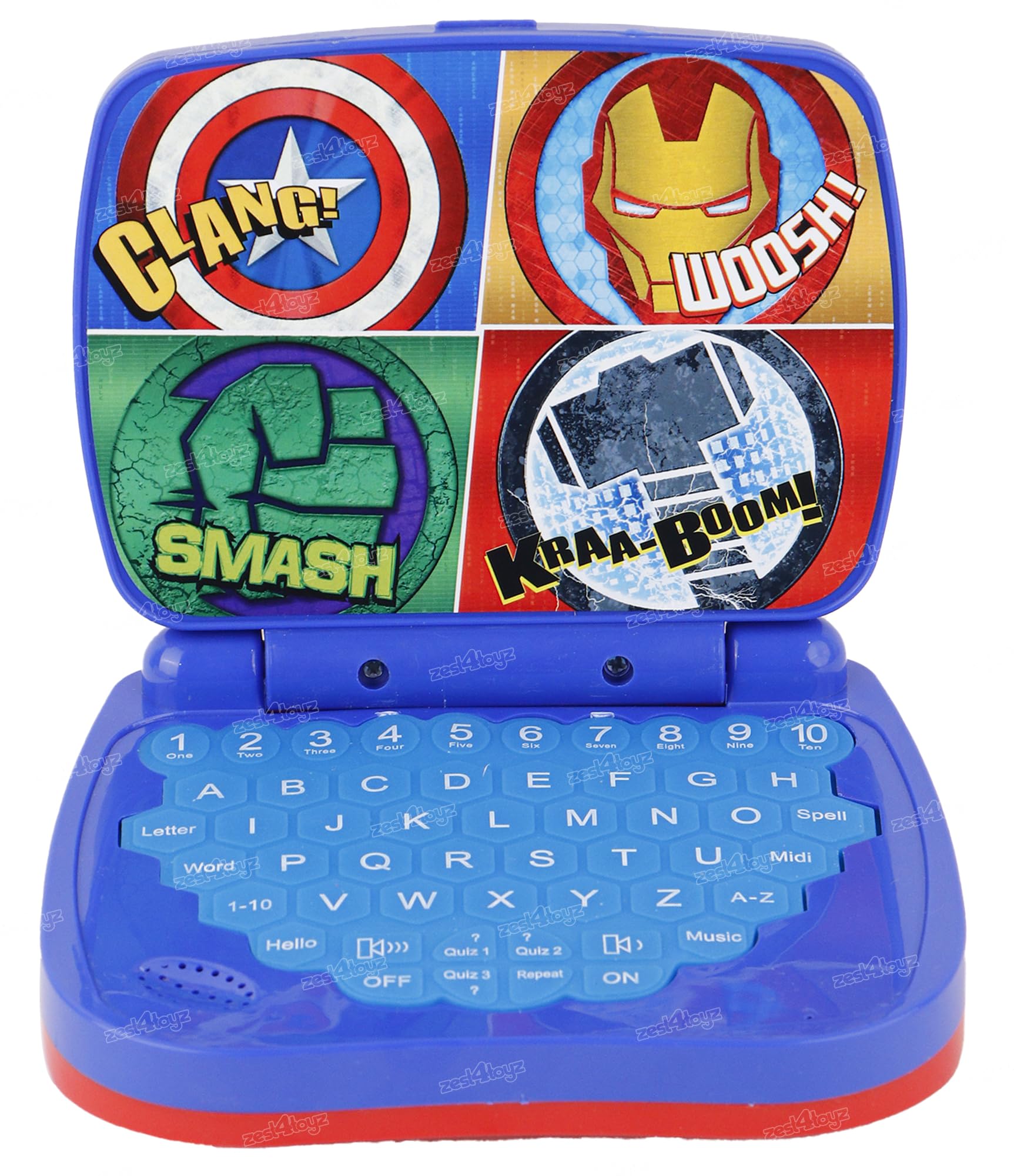 Zest 4 Toyz Kids Avengers Computer Toy Laptops for Kids Age 3+ Activity Number & Alphabet Charts Learning Educational Toy with Sound and Music -Blue