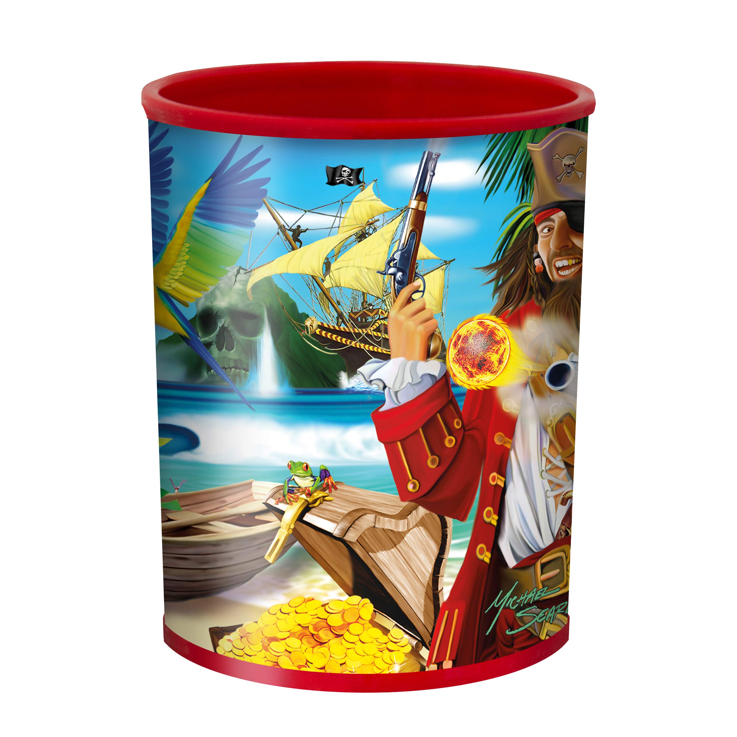 3D LiveLife Drinking Cup, Pirate Island from Deluxebase. 300ml Plastic Mug with Fantasy Theme, Reusable Coffee Cup - Image 3