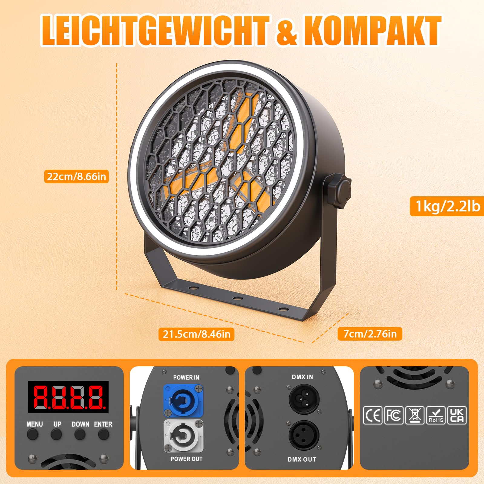 3 x 30W COB Par, DMX LED Bühnenlicht mit 30 Lichteffekten, Soundaktivierte Discolicht für Party, Hochzeit, Club, DJ, Bühne, Konferenzen