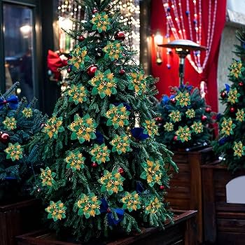 Green flowers for christmas tree Clearance