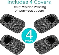 Vista 7 de Vive Walker Ski Glide Covers 4 piezas – Accesorios para caminantes plegables – Tapas de repuesto acolchadas extraíbles resistentes para personas