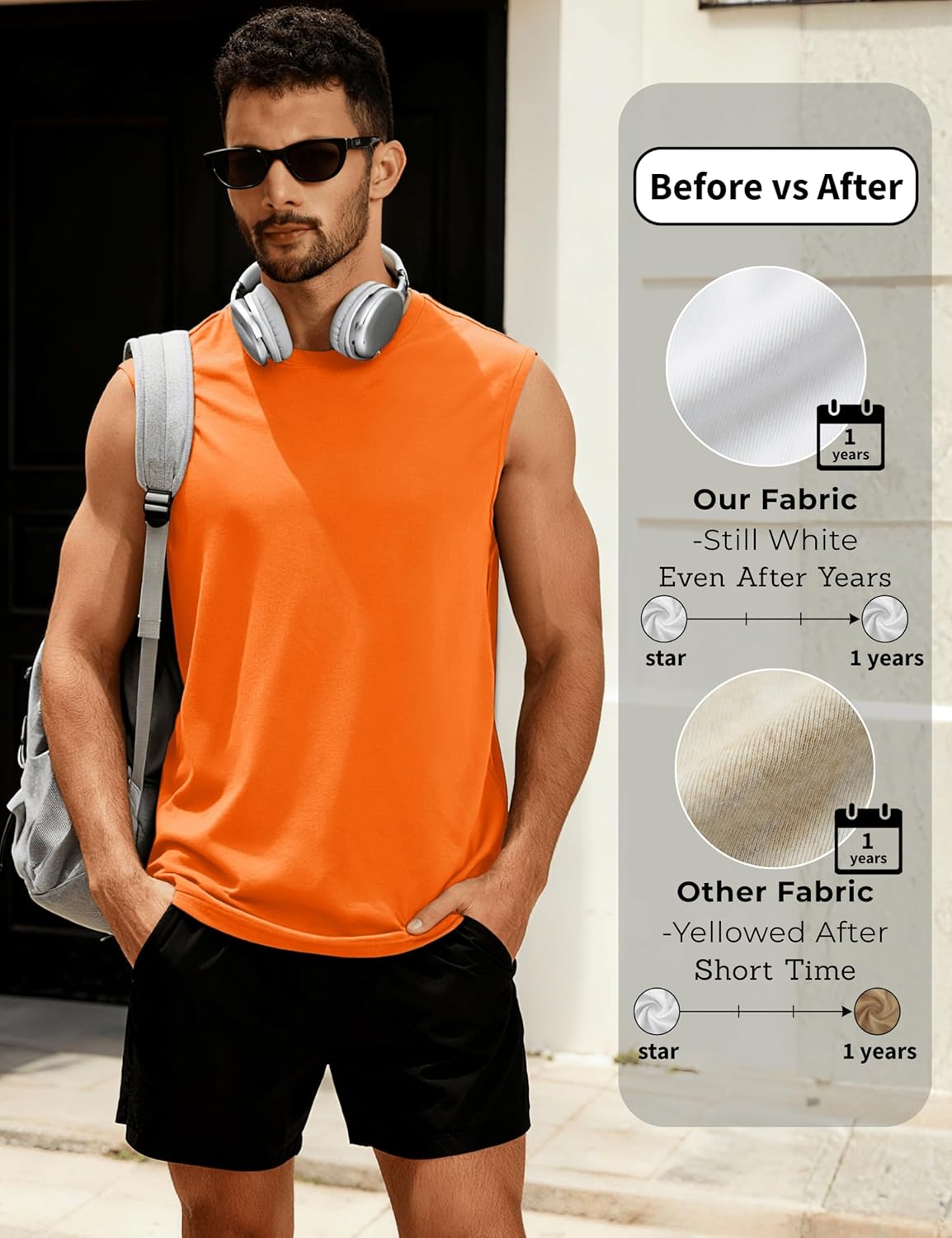 TACVASEN Men's Sleeveless Shirt UPF 50+ Sun Protection Tank Tops Lightweight Moisture Wicking Gym Workout Muscle Shirts - Image 4