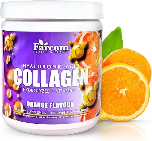 HYALURONIC - Polvo de colágeno ácido naranja, suplementos de colágeno para cabello, articulaciones y piel. Péptidos de colágeno múltiple con