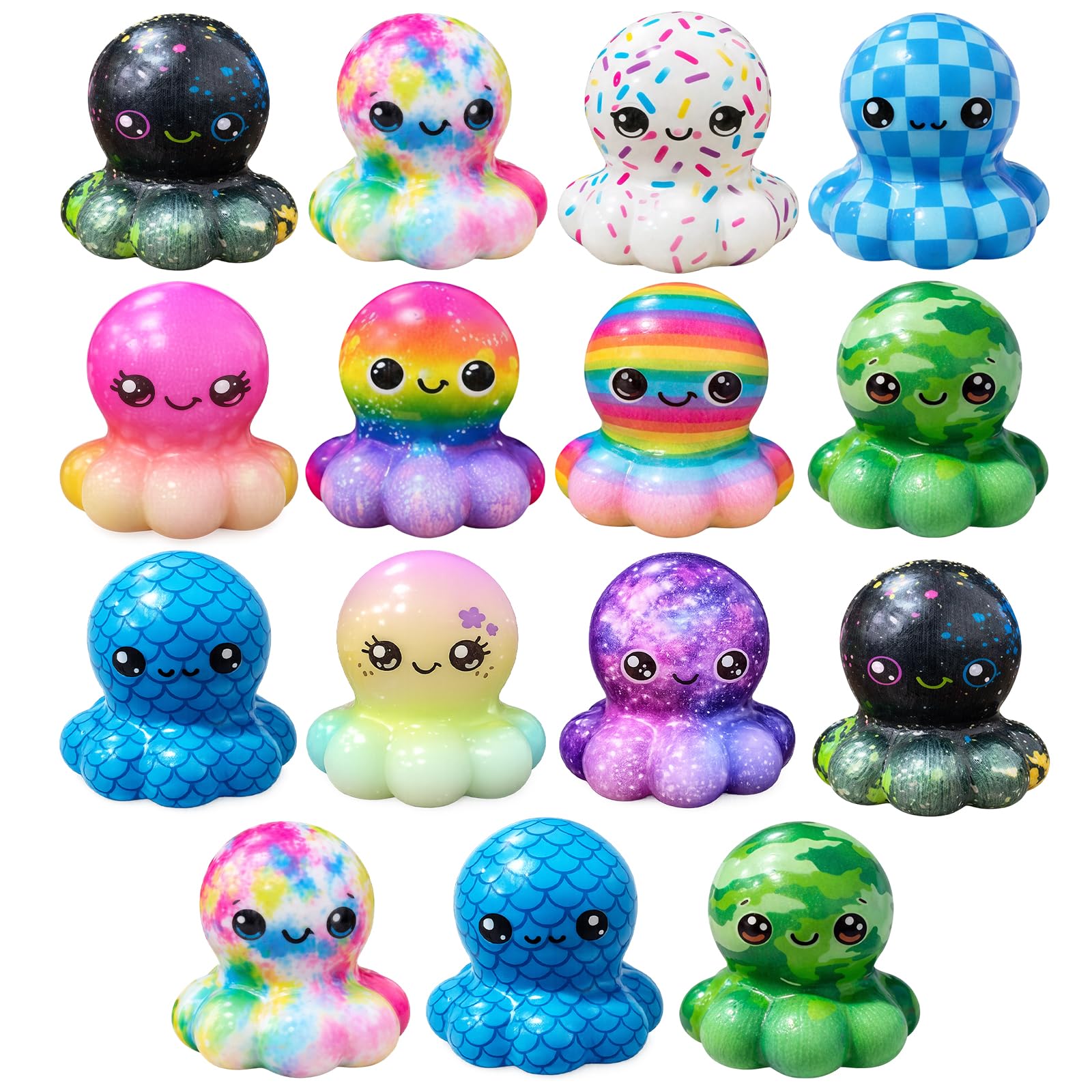 15Pcs Octopus Squishy, Kawaii Mini Octopus, Improving Focus, Squishy Octopus for Boys Girls Party Birthday Gift Party Bag Fillers