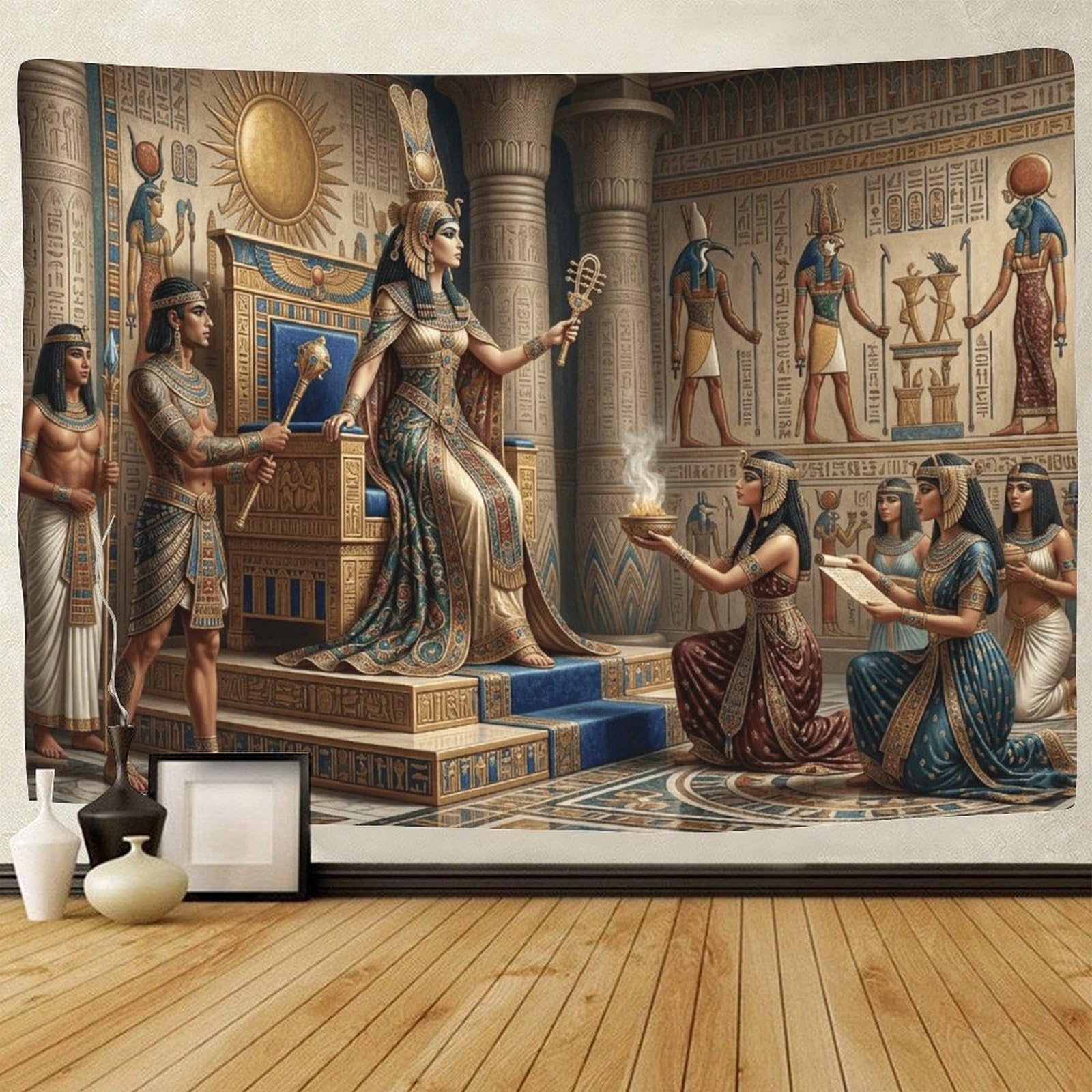 GPMNBCXZK Egyptian Isis 3D Pharaoh Wall Art Bedroom Home Living Room Tapestry Decor 100cmx150cm