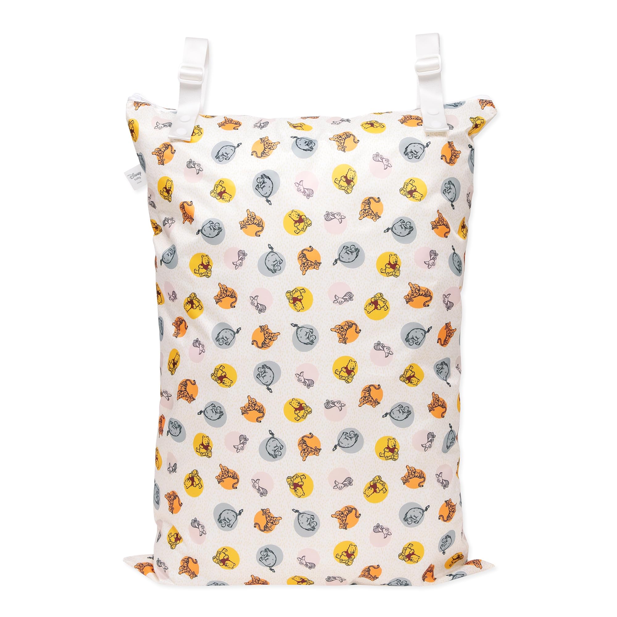 Disney Waterproof Hanging Wet Bag Large for Baby, Laundry, Dirty Clothes, Travel, Swim Suit, Cloth Diapers, Pool, Towels, Daycare, Beach, Zip Reusable Bag, Vacation Packing, XL Winnie the Pooh