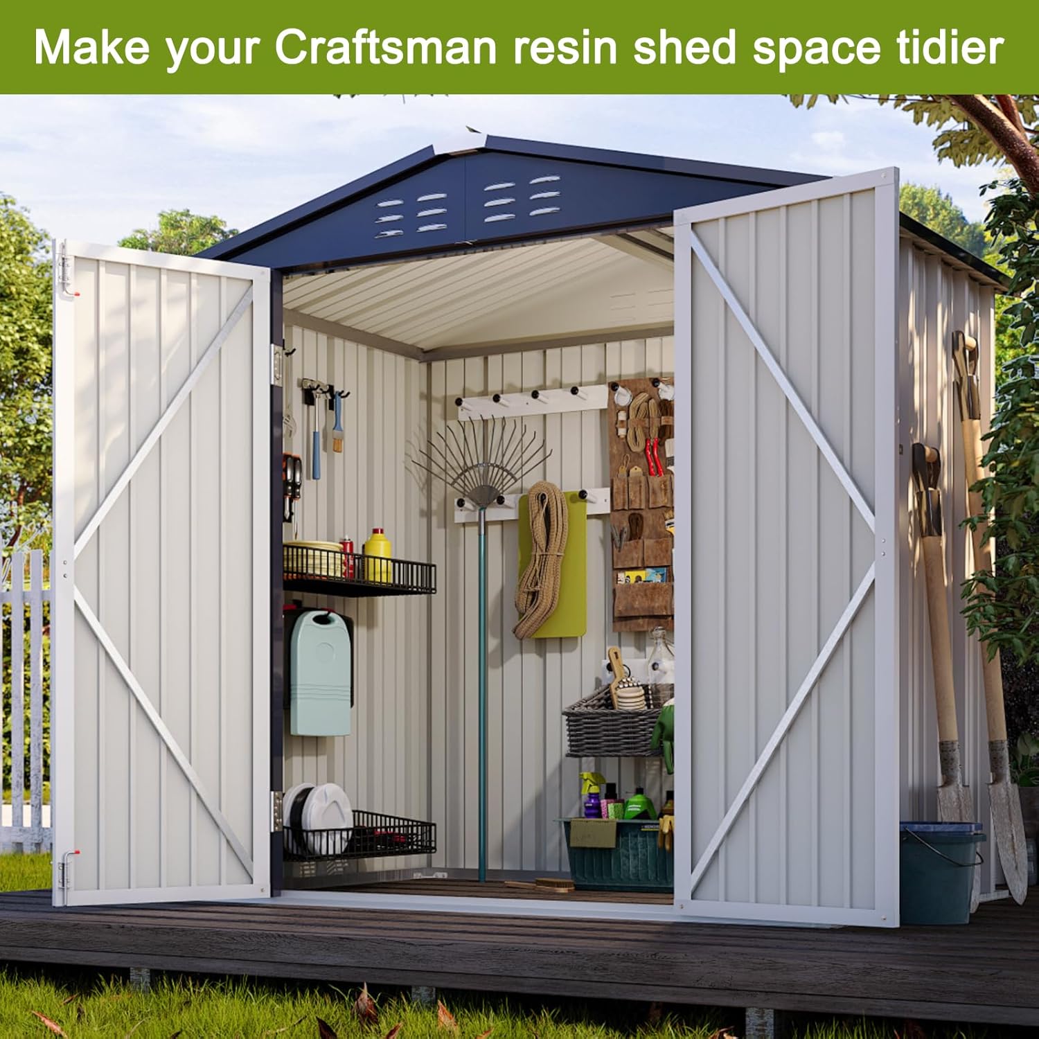 樹脂製プランター【ブロー】プラスチック植木鉢 | ボンドム | 松尾貿易商会 Jaye's Studio 装飾ブルー 収納物置Jフック6個パック、壁取り付けJ型ハンガーオーガナイザー、多目的Jフック整理アクセサリー、ガレージの壁、サンシェード、収納物