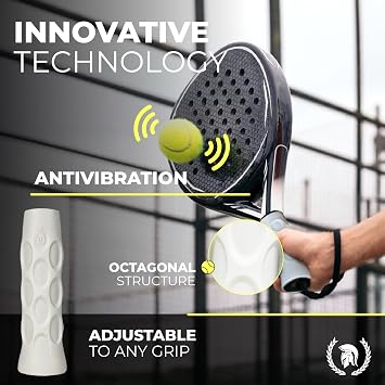 Antivibration Padel Grip| Includes Grip + Ring and 3 Straps to Facilitate Installation| Padel Accessories for Men and Women| Antivibration tennis Racket Handle| Octagonal