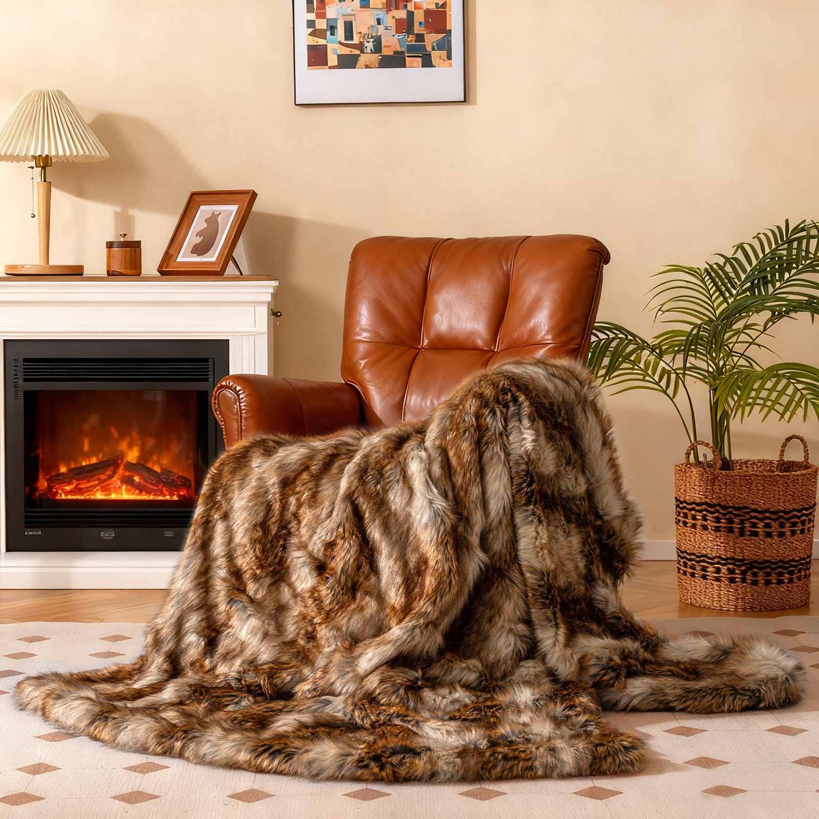Amazon.com: Giantex Faux Fur Throw Blanket - 60” x 80” Soft Plush